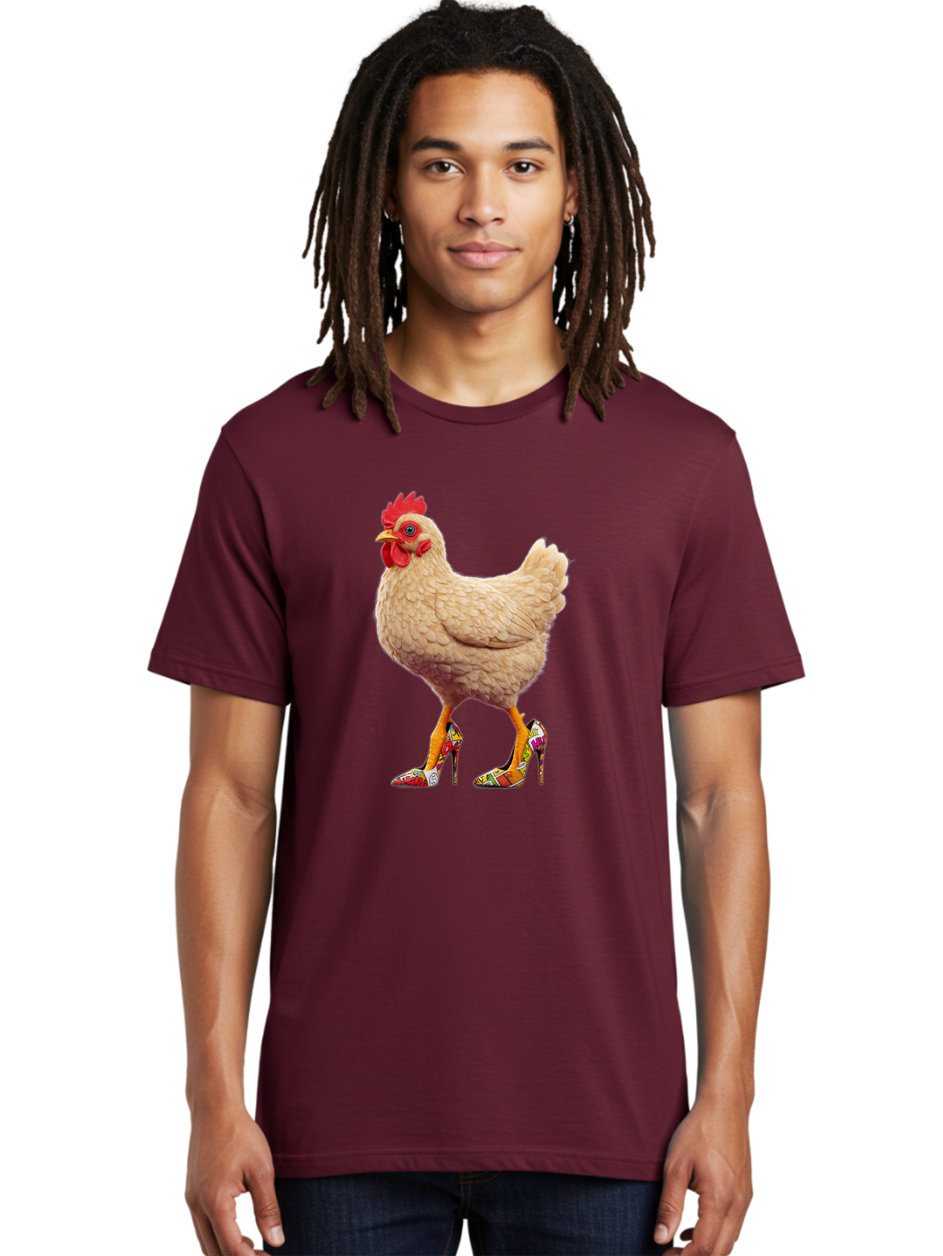 Chicken-In-High-Heels-2 Men'S Graphic Tee, 100% Cotton, Comfortable Casual Summer Wear, Machine Washable, Vintage Camera, Old Camera, Antique Camera, Black Camera, Classic Photography, Photography Equipment, Nostalgic Device, Film Camera, Bam017