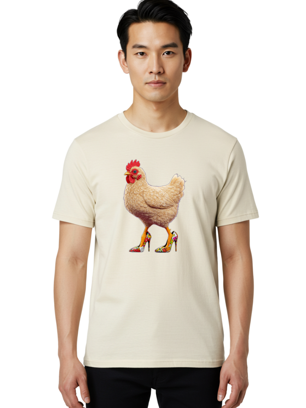 Chicken-In-High-Heels-2 Men'S Graphic Tee, 100% Cotton, Comfortable Casual Summer Wear, Machine Washable, Vintage Camera, Old Camera, Antique Camera, Black Camera, Classic Photography, Photography Equipment, Nostalgic Device, Film Camera, Bam017