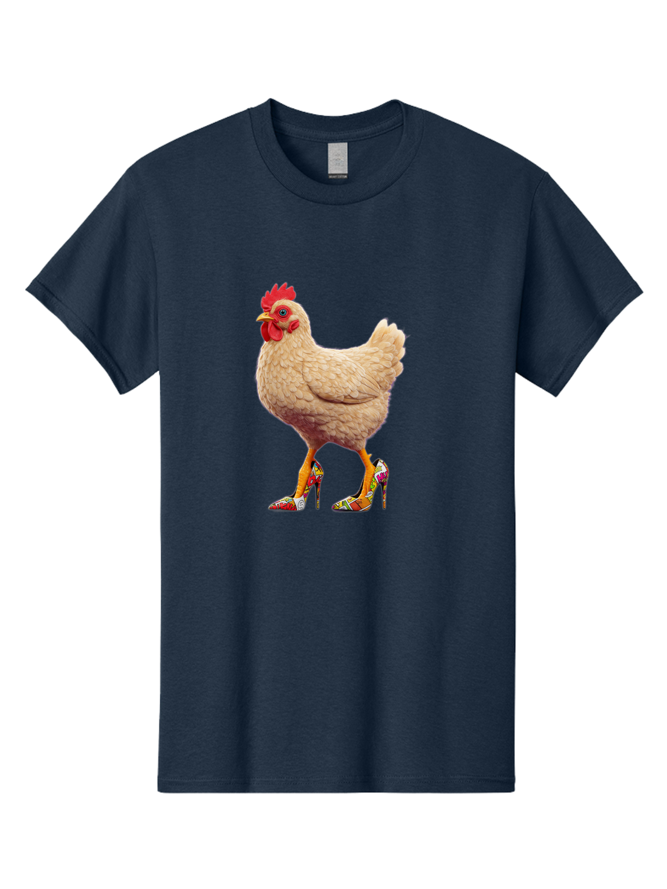 Chicken-In-High-Heels-2 Men'S Graphic Tee, 100% Cotton, Comfortable Casual Summer Wear, Machine Washable, Vintage Camera, Old Camera, Antique Camera, Black Camera, Classic Photography, Photography Equipment, Nostalgic Device, Film Camera, Bam017