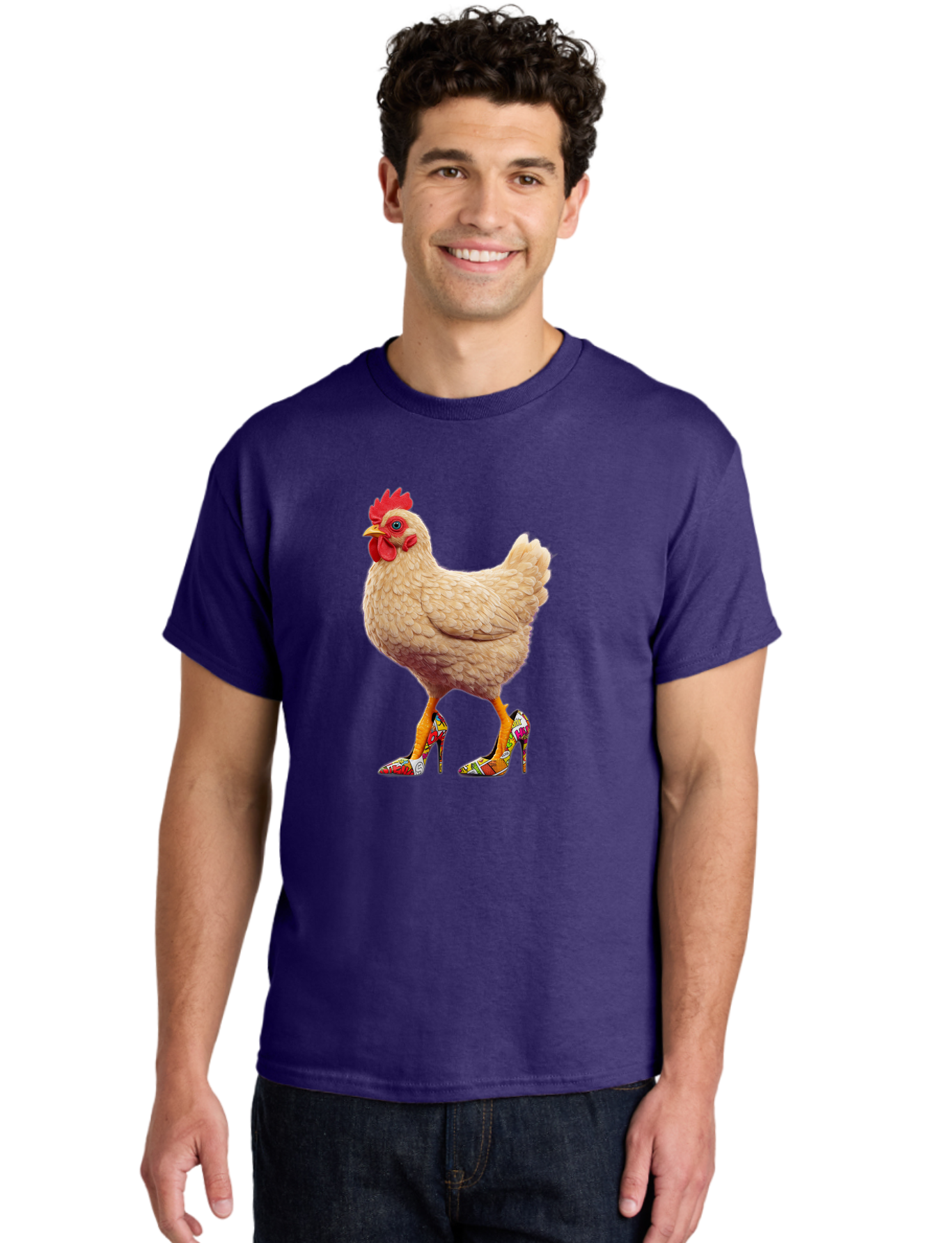 Chicken-In-High-Heels-2 Men'S Graphic Tee, 100% Cotton, Comfortable Casual Summer Wear, Machine Washable, Vintage Camera, Old Camera, Antique Camera, Black Camera, Classic Photography, Photography Equipment, Nostalgic Device, Film Camera, Bam017