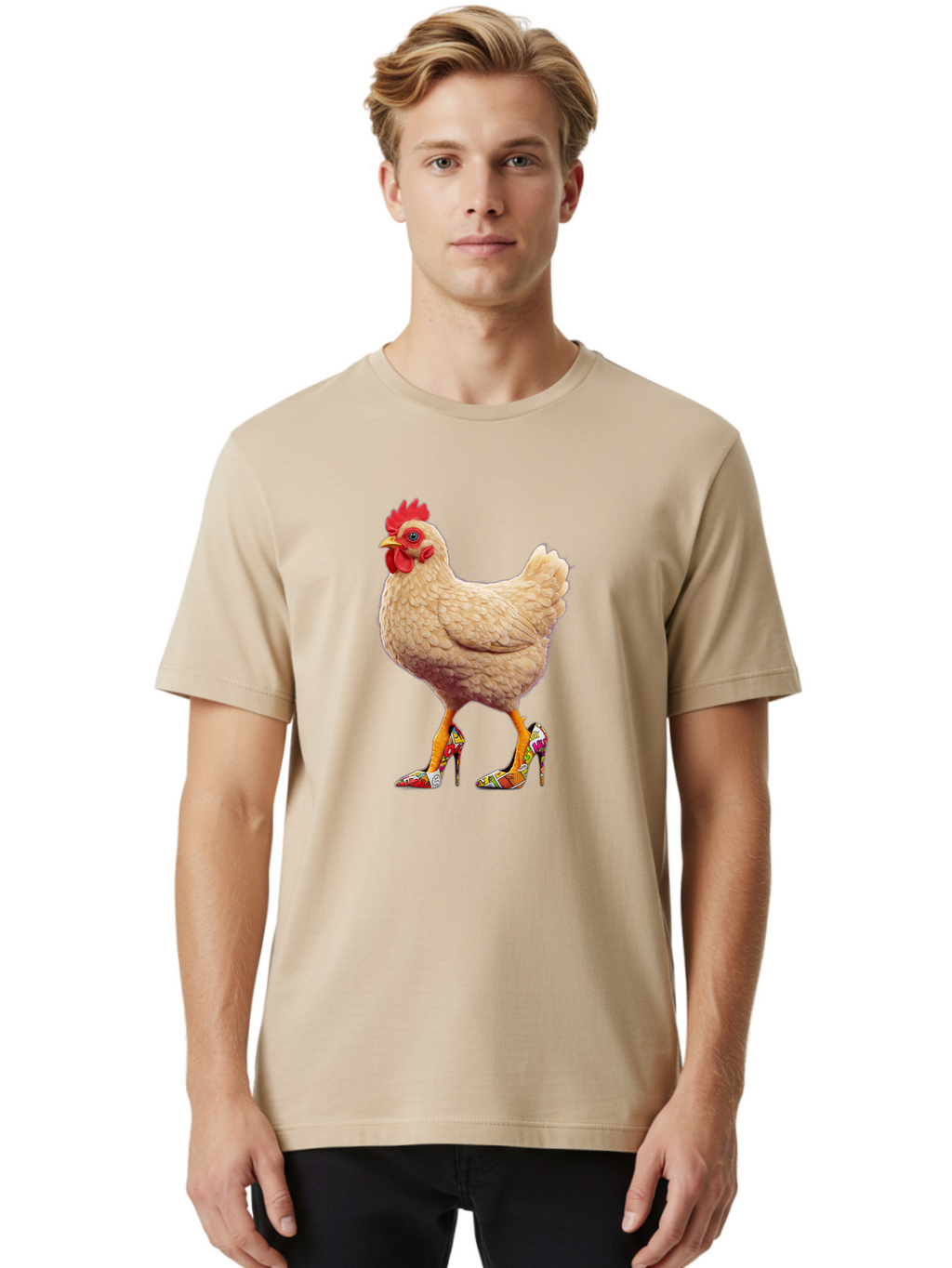 Chicken-In-High-Heels-2 Men'S Graphic Tee, 100% Cotton, Comfortable Casual Summer Wear, Machine Washable, Vintage Camera, Old Camera, Antique Camera, Black Camera, Classic Photography, Photography Equipment, Nostalgic Device, Film Camera, Bam017