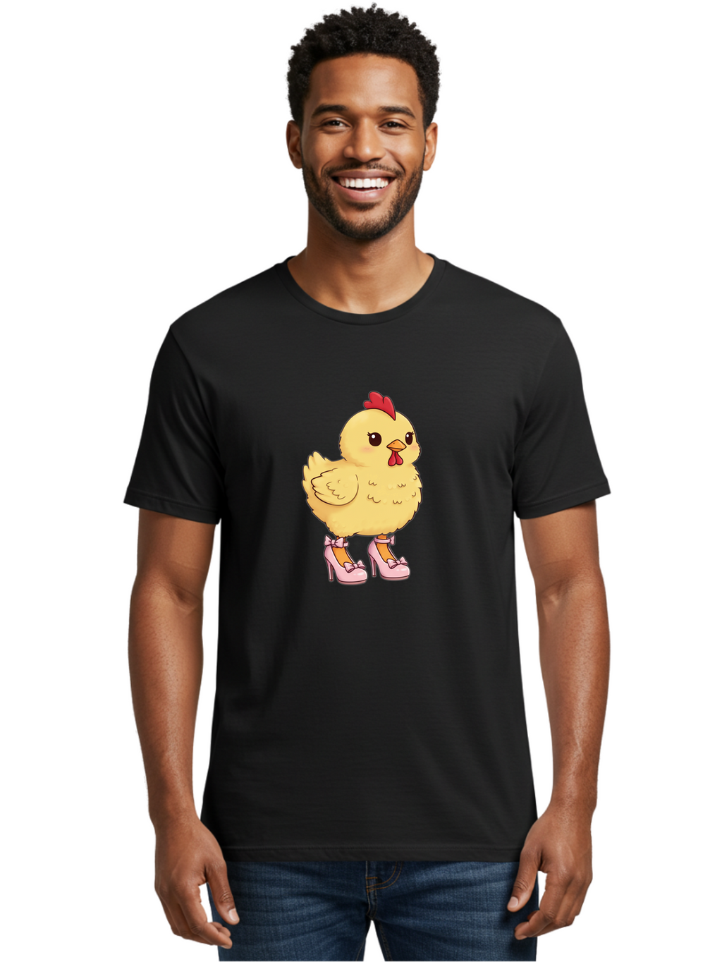 Chicken-In-High-Heels-3 Men'S Graphic Tee, 100% Cotton, Comfortable Casual Summer Wear, Machine Washable, Vintage Camera, Old Camera, Antique Camera, Black Camera, Classic Photography, Photography Equipment, Nostalgic Device, Film Camera, Bam018