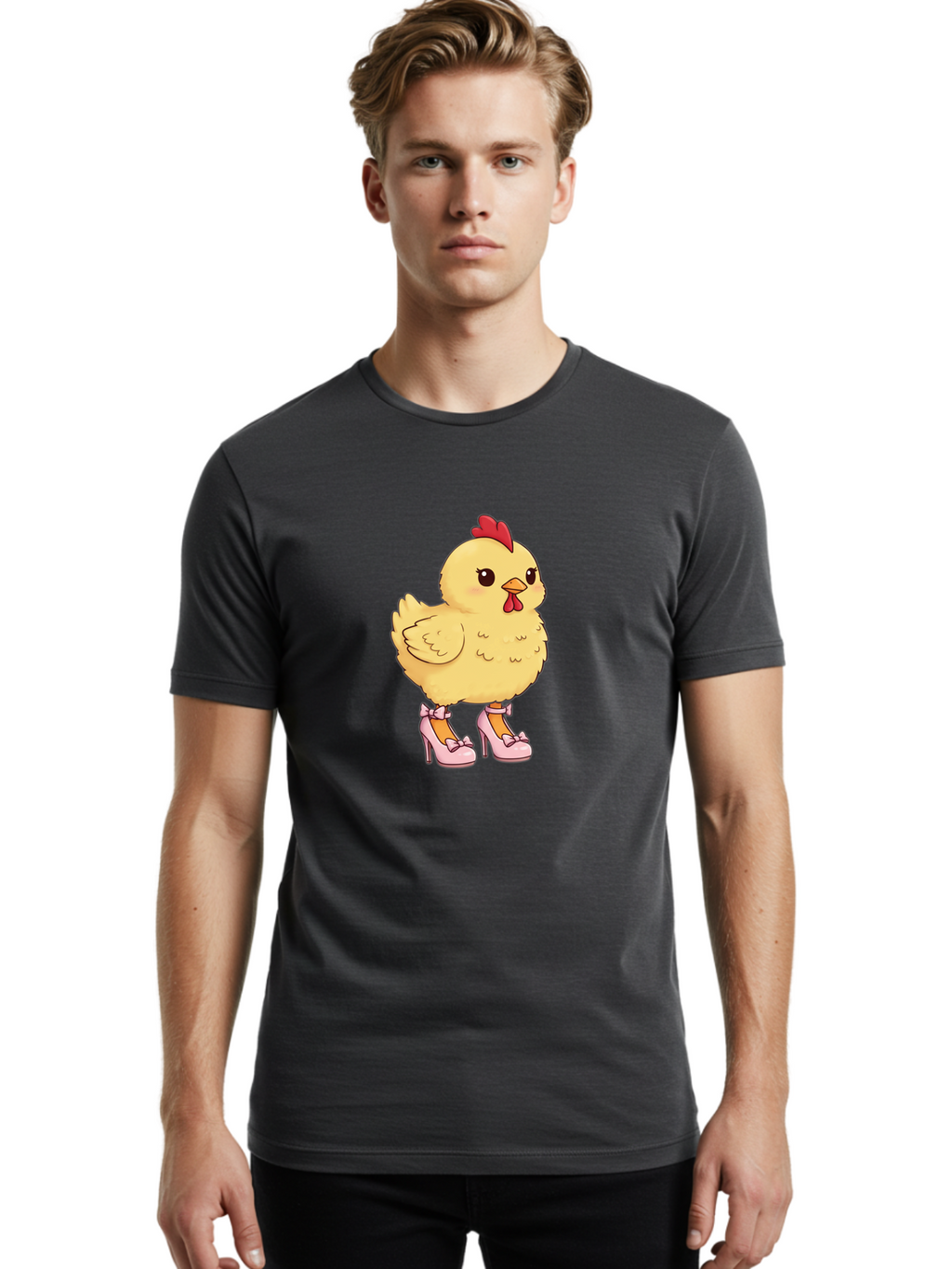 Chicken-In-High-Heels-3 Men'S Graphic Tee, 100% Cotton, Comfortable Casual Summer Wear, Machine Washable, Vintage Camera, Old Camera, Antique Camera, Black Camera, Classic Photography, Photography Equipment, Nostalgic Device, Film Camera, Bam018