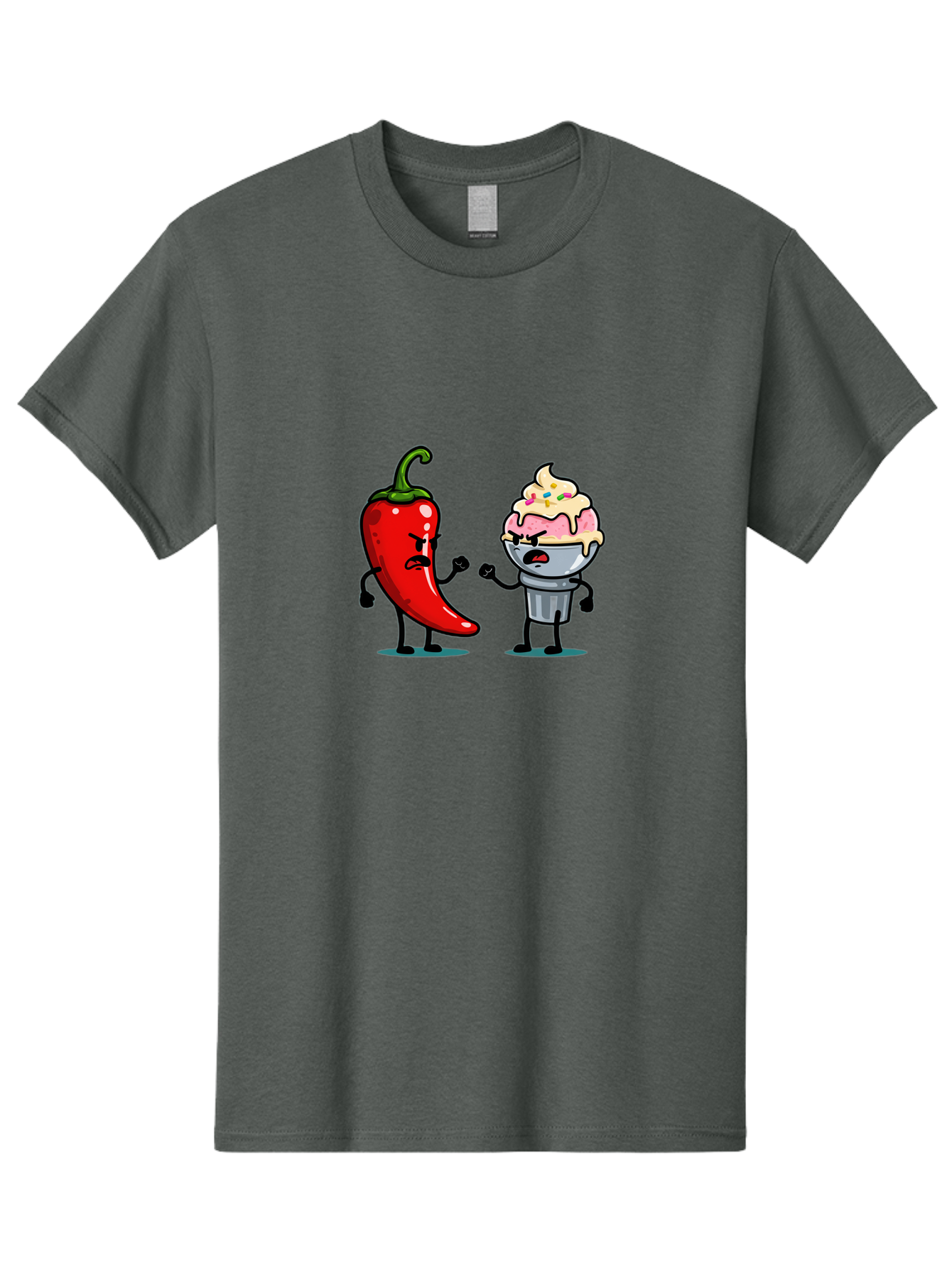 Chili-Pepper-Vs-Ice-Cream-1 Men'S Graphic Tee, 100% Cotton, Comfortable Casual Summer Wear, Machine Washable, Vintage Camera, Old Camera, Antique Camera, Black Camera, Classic Photography, Photography Equipment, Nostalgic Device, Film Camera, Bam023