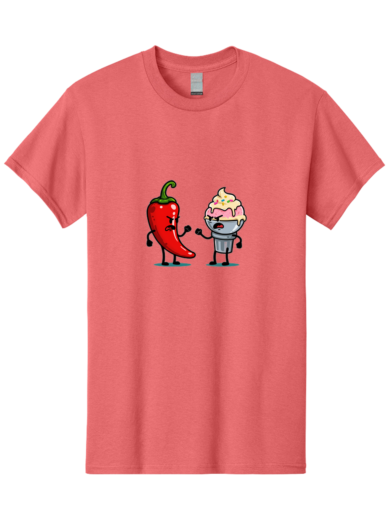 Chili-Pepper-Vs-Ice-Cream-1 Men'S Graphic Tee, 100% Cotton, Comfortable Casual Summer Wear, Machine Washable, Vintage Camera, Old Camera, Antique Camera, Black Camera, Classic Photography, Photography Equipment, Nostalgic Device, Film Camera, Bam023