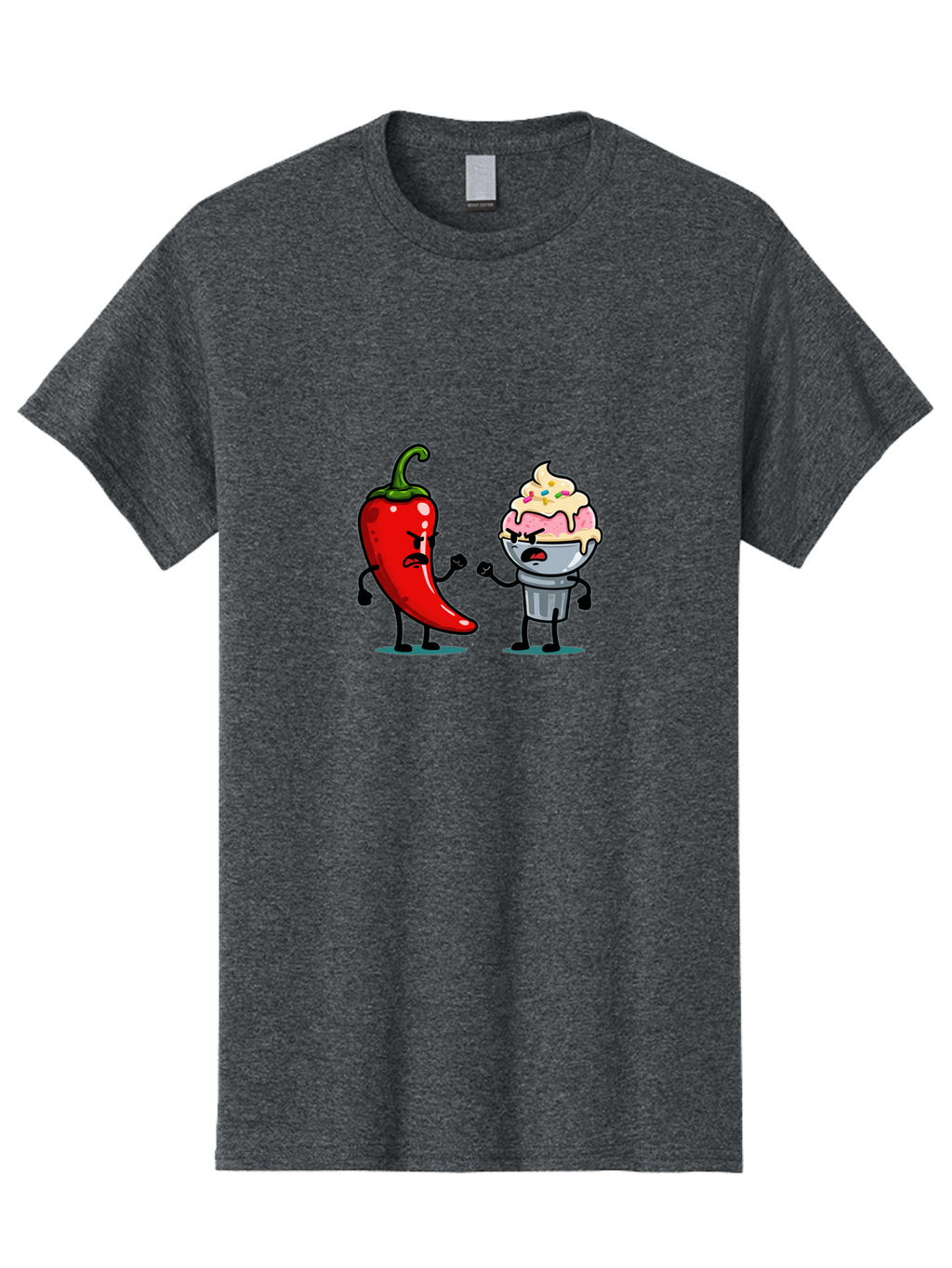 Chili-Pepper-Vs-Ice-Cream-1 Men'S Graphic Tee, 100% Cotton, Comfortable Casual Summer Wear, Machine Washable, Vintage Camera, Old Camera, Antique Camera, Black Camera, Classic Photography, Photography Equipment, Nostalgic Device, Film Camera, Bam023