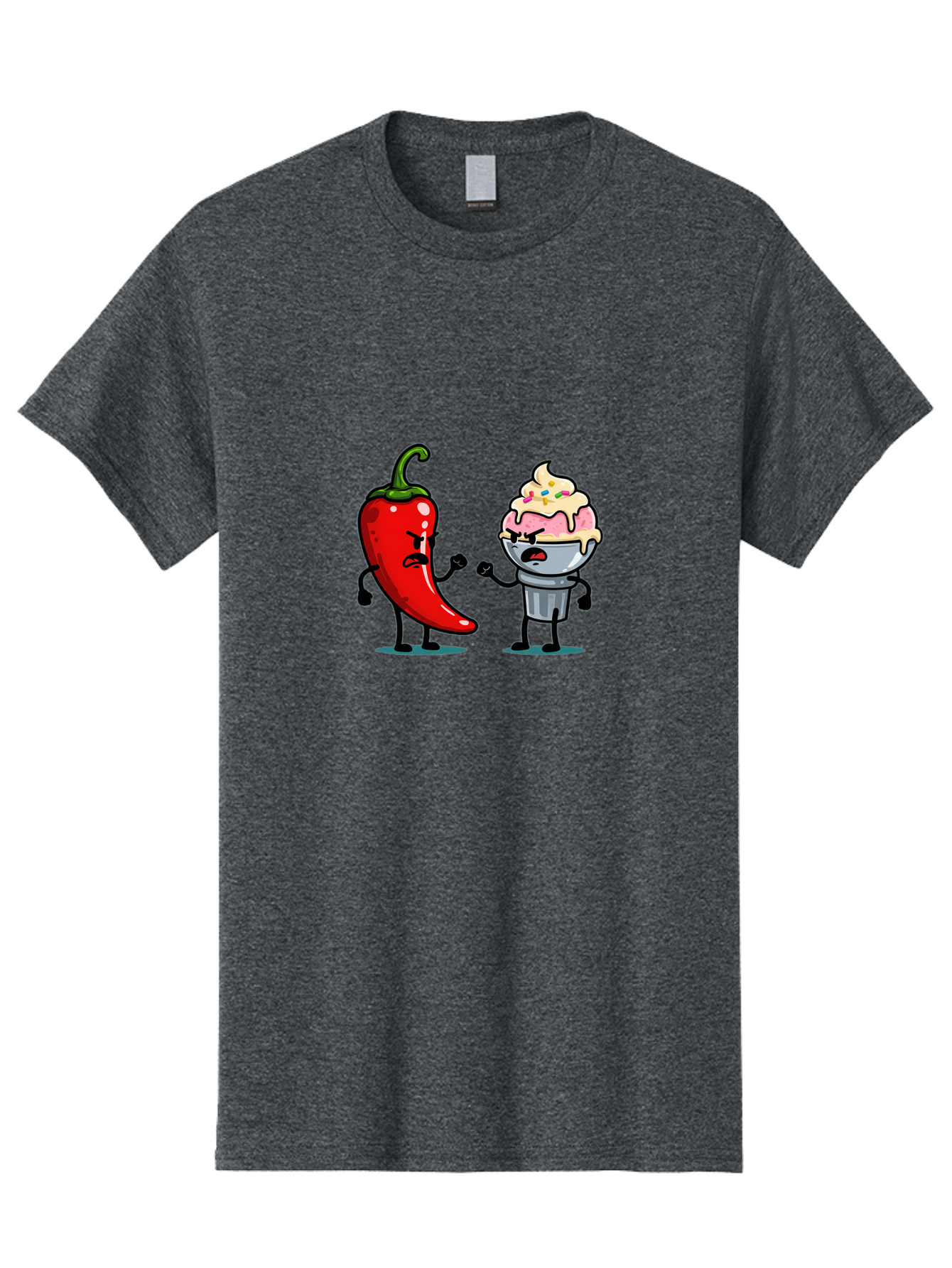 Chili-Pepper-Vs-Ice-Cream-1 Men'S Graphic Tee, 100% Cotton, Comfortable Casual Summer Wear, Machine Washable, Vintage Camera, Old Camera, Antique Camera, Black Camera, Classic Photography, Photography Equipment, Nostalgic Device, Film Camera, Bam023