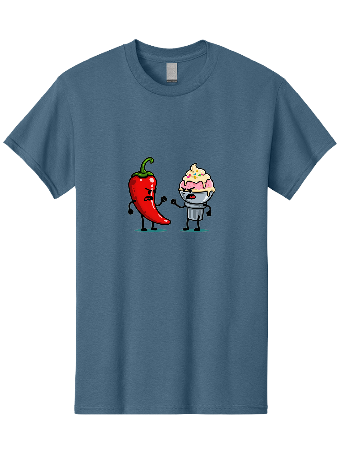 Chili-Pepper-Vs-Ice-Cream-1 Men'S Graphic Tee, 100% Cotton, Comfortable Casual Summer Wear, Machine Washable, Vintage Camera, Old Camera, Antique Camera, Black Camera, Classic Photography, Photography Equipment, Nostalgic Device, Film Camera, Bam023