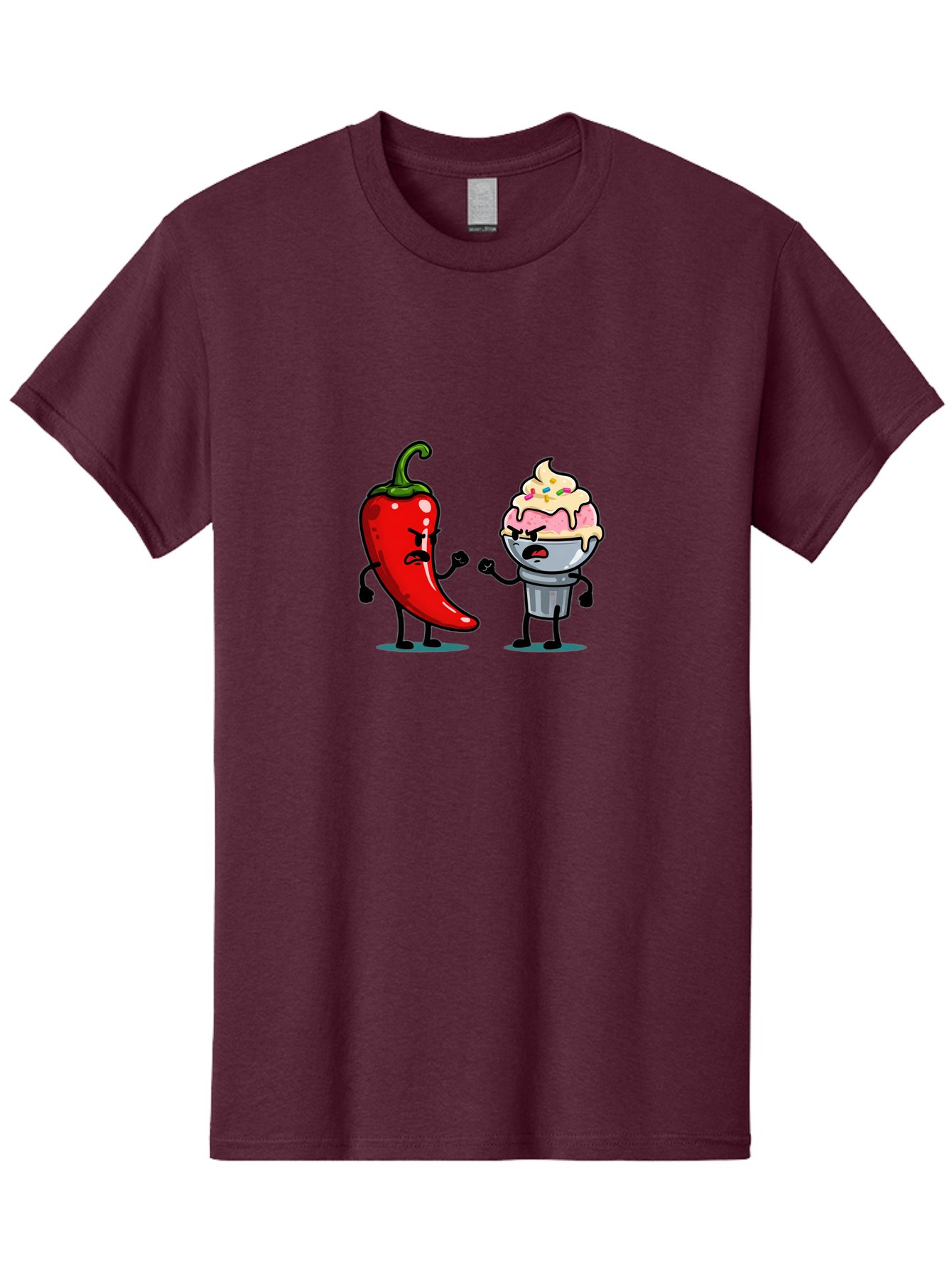 Chili-Pepper-Vs-Ice-Cream-1 Men'S Graphic Tee, 100% Cotton, Comfortable Casual Summer Wear, Machine Washable, Vintage Camera, Old Camera, Antique Camera, Black Camera, Classic Photography, Photography Equipment, Nostalgic Device, Film Camera, Bam023