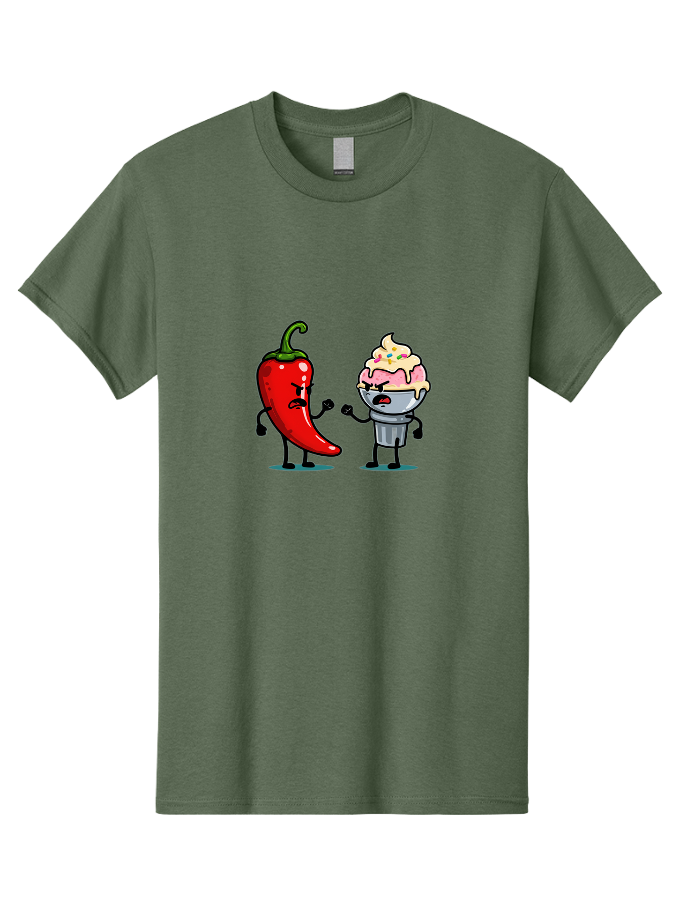 Chili-Pepper-Vs-Ice-Cream-1 Men'S Graphic Tee, 100% Cotton, Comfortable Casual Summer Wear, Machine Washable, Vintage Camera, Old Camera, Antique Camera, Black Camera, Classic Photography, Photography Equipment, Nostalgic Device, Film Camera, Bam023
