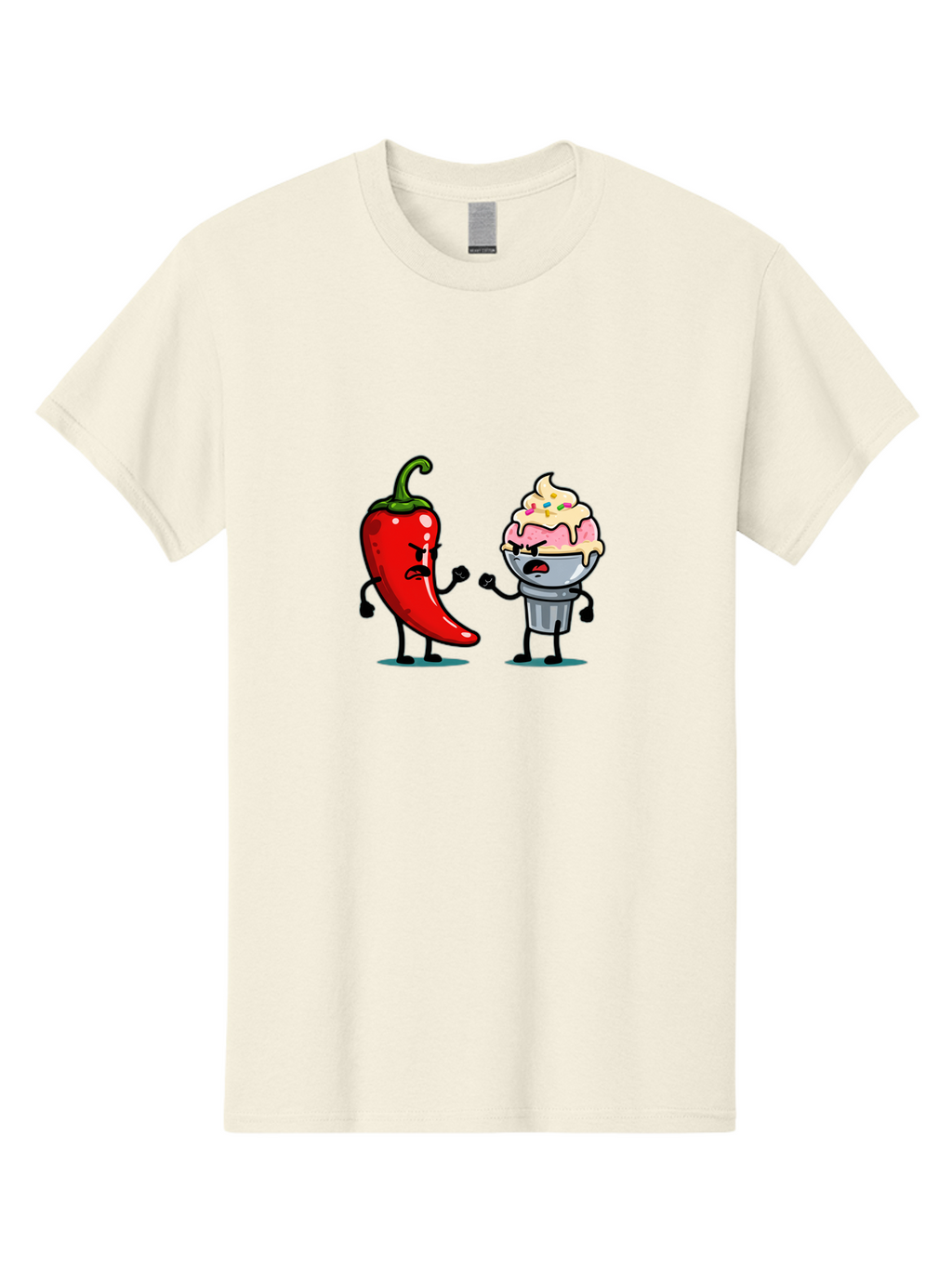 Chili-Pepper-Vs-Ice-Cream-1 Men'S Graphic Tee, 100% Cotton, Comfortable Casual Summer Wear, Machine Washable, Vintage Camera, Old Camera, Antique Camera, Black Camera, Classic Photography, Photography Equipment, Nostalgic Device, Film Camera, Bam023