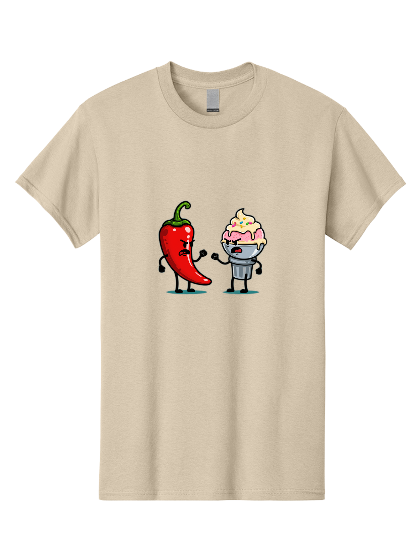 Chili-Pepper-Vs-Ice-Cream-1 Men'S Graphic Tee, 100% Cotton, Comfortable Casual Summer Wear, Machine Washable, Vintage Camera, Old Camera, Antique Camera, Black Camera, Classic Photography, Photography Equipment, Nostalgic Device, Film Camera, Bam023