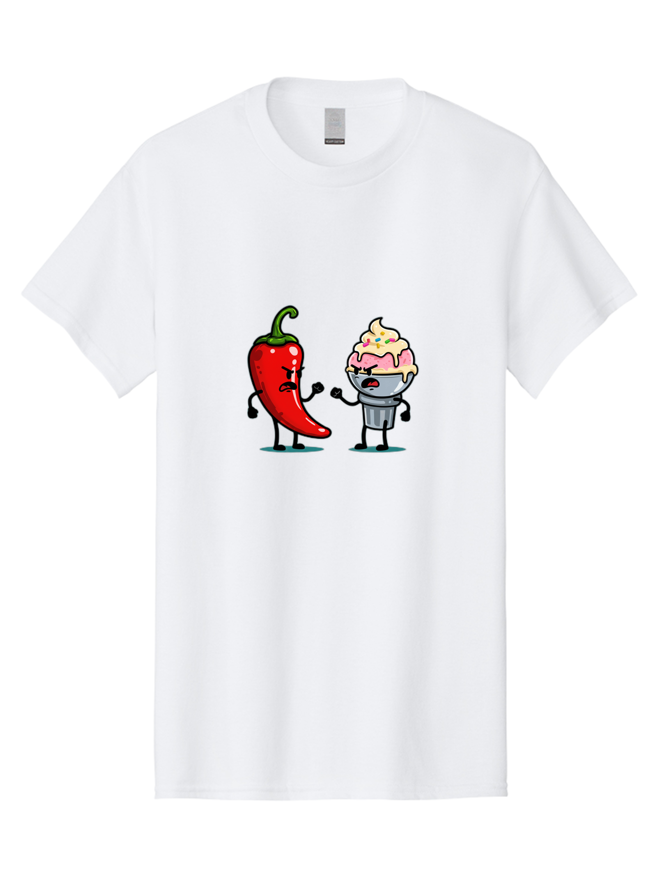 Chili-Pepper-Vs-Ice-Cream-1 Men'S Graphic Tee, 100% Cotton, Comfortable Casual Summer Wear, Machine Washable, Vintage Camera, Old Camera, Antique Camera, Black Camera, Classic Photography, Photography Equipment, Nostalgic Device, Film Camera, Bam023