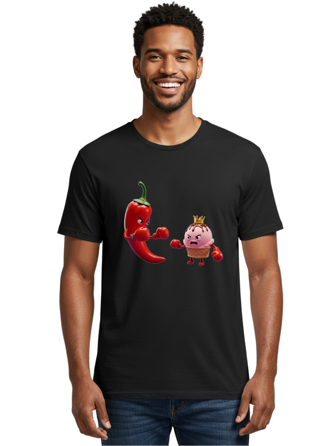 Chili-Pepper-Vs-Ice-Cream Men'S Graphic Tee, 100% Cotton, Comfortable Casual Summer Wear, Machine Washable, Vintage Camera, Old Camera, Antique Camera, Black Camera, Classic Photography, Photography Equipment, Nostalgic Device, Film Camera, Bam024