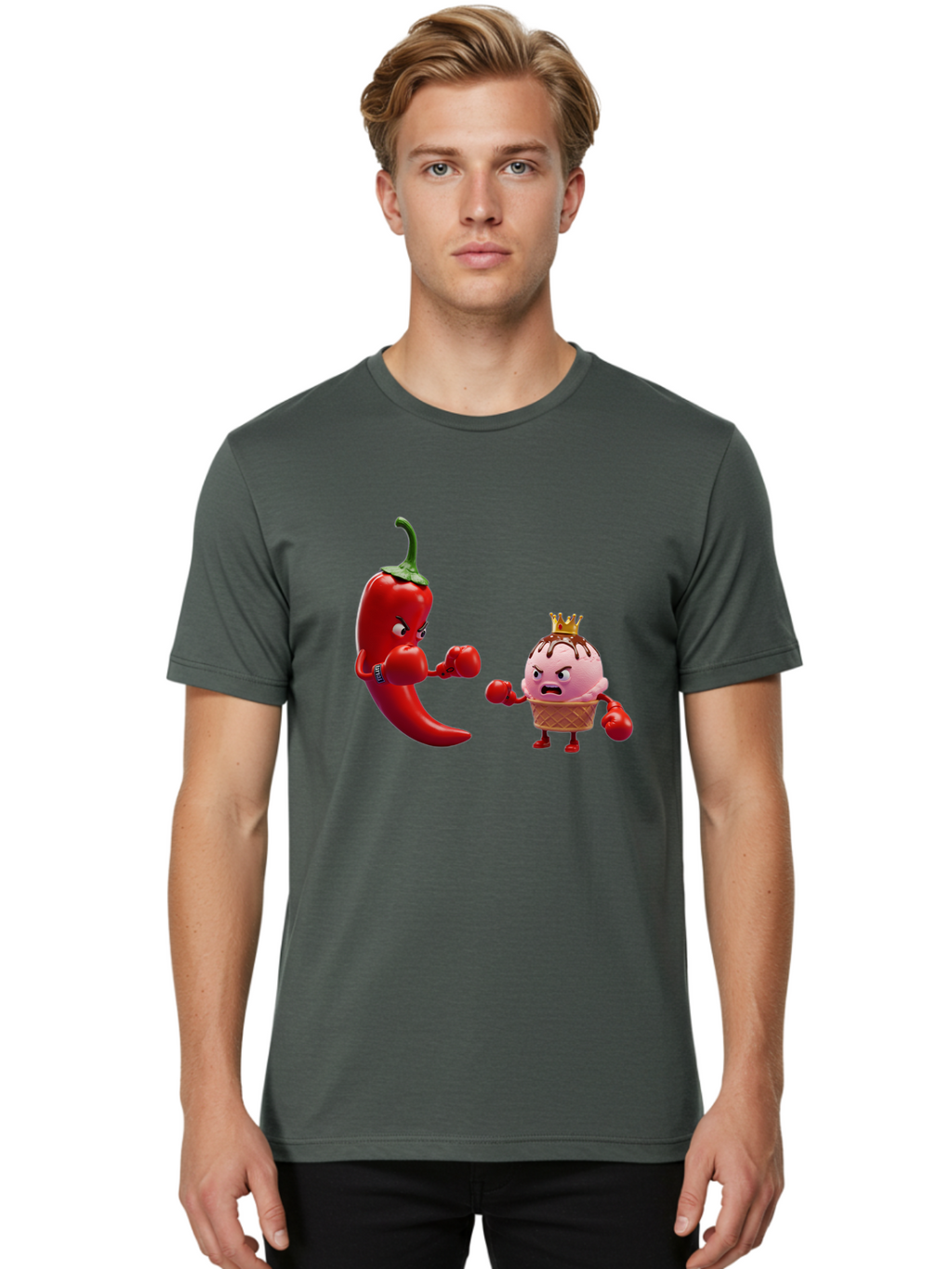 Chili-Pepper-Vs-Ice-Cream Men'S Graphic Tee, 100% Cotton, Comfortable Casual Summer Wear, Machine Washable, Vintage Camera, Old Camera, Antique Camera, Black Camera, Classic Photography, Photography Equipment, Nostalgic Device, Film Camera, Bam024