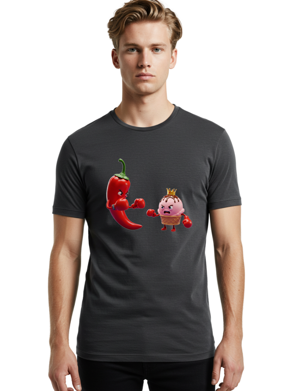 Chili-Pepper-Vs-Ice-Cream Men'S Graphic Tee, 100% Cotton, Comfortable Casual Summer Wear, Machine Washable, Vintage Camera, Old Camera, Antique Camera, Black Camera, Classic Photography, Photography Equipment, Nostalgic Device, Film Camera, Bam024