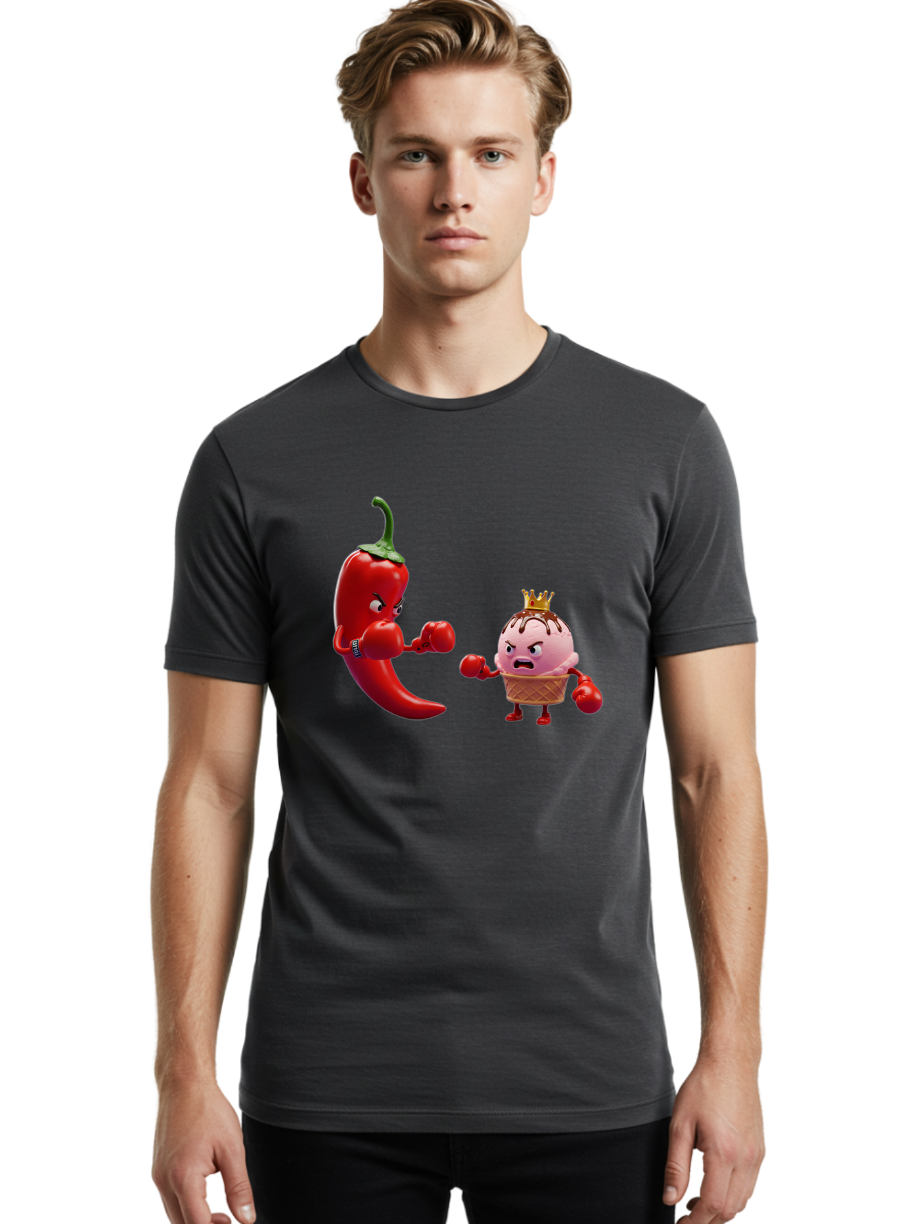 Chili-Pepper-Vs-Ice-Cream Men'S Graphic Tee, 100% Cotton, Comfortable Casual Summer Wear, Machine Washable, Vintage Camera, Old Camera, Antique Camera, Black Camera, Classic Photography, Photography Equipment, Nostalgic Device, Film Camera, Bam024