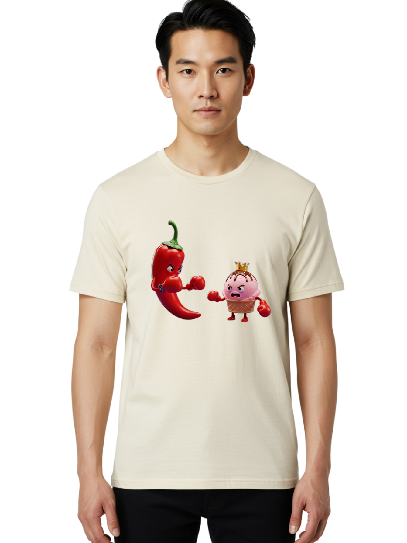 Chili-Pepper-Vs-Ice-Cream Men'S Graphic Tee, 100% Cotton, Comfortable Casual Summer Wear, Machine Washable, Vintage Camera, Old Camera, Antique Camera, Black Camera, Classic Photography, Photography Equipment, Nostalgic Device, Film Camera, Bam024