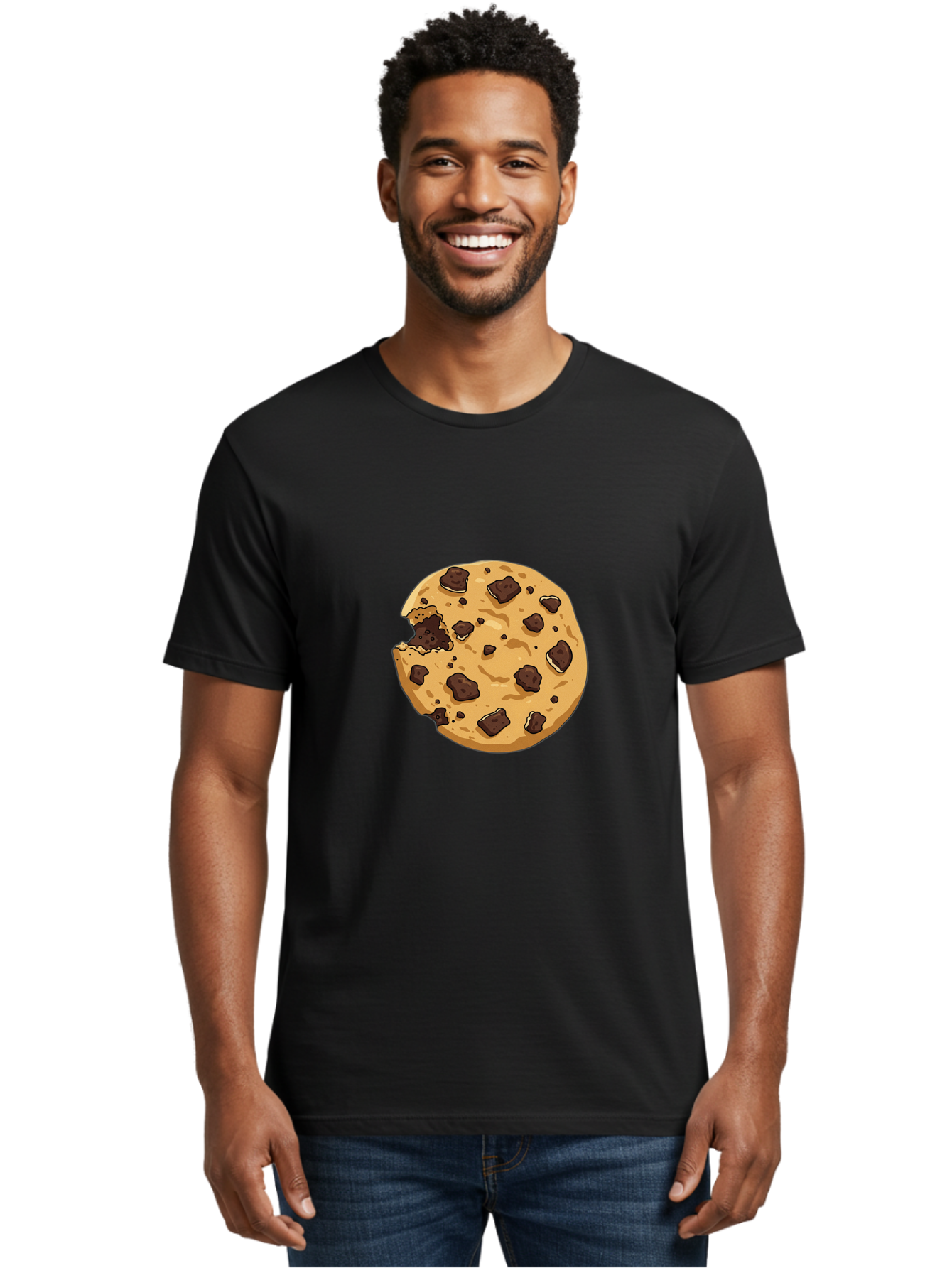 Chocolate-Chip-Cookie-Bite Men'S Graphic Tee, 100% Cotton, Comfortable Casual Summer Wear, Machine Washable, Vintage Camera, Old Camera, Antique Camera, Black Camera, Classic Photography, Photography Equipment, Nostalgic Device, Film Camera, Bam026
