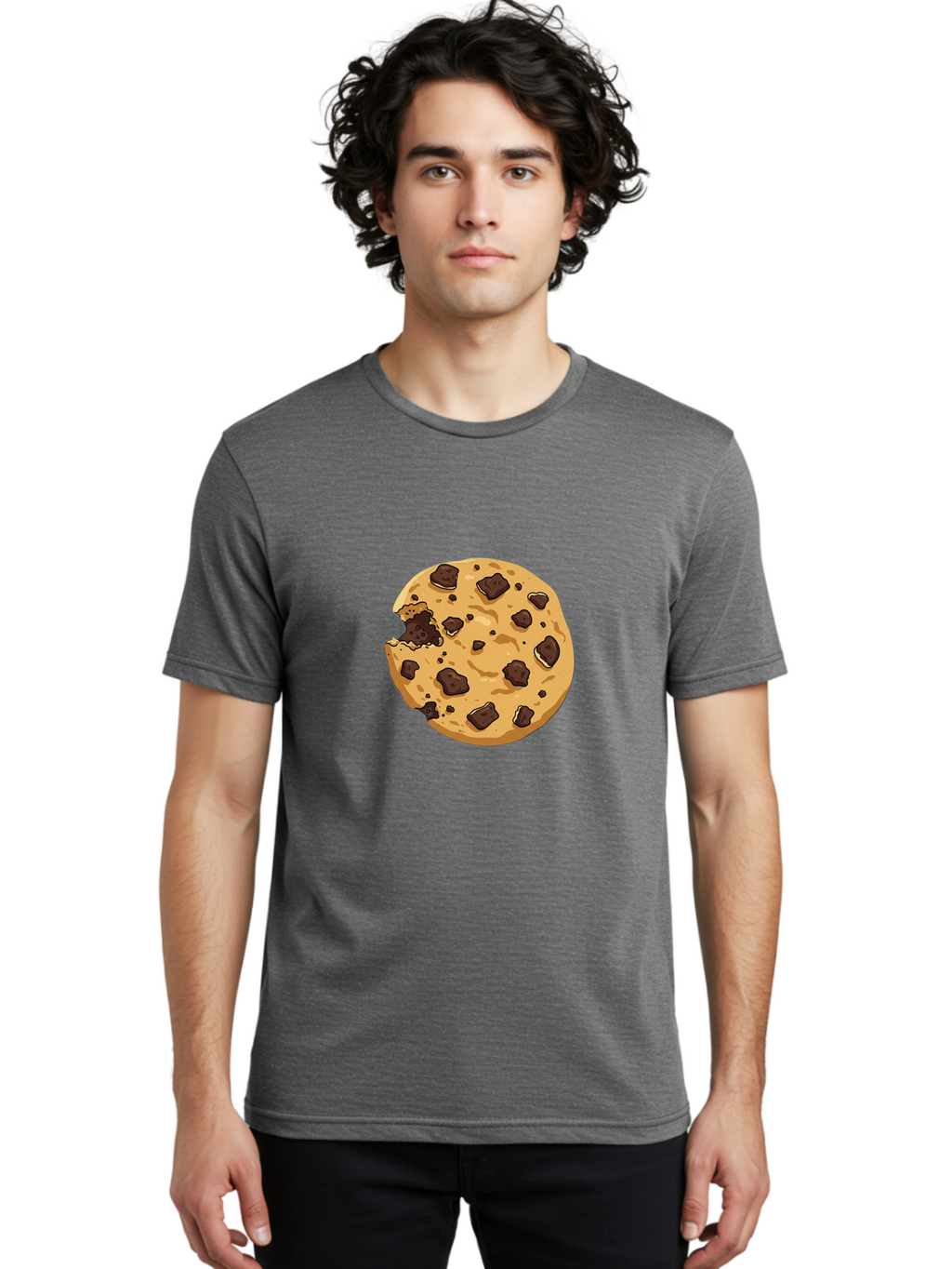 Chocolate-Chip-Cookie-Bite Men'S Graphic Tee, 100% Cotton, Comfortable Casual Summer Wear, Machine Washable, Vintage Camera, Old Camera, Antique Camera, Black Camera, Classic Photography, Photography Equipment, Nostalgic Device, Film Camera, Bam026