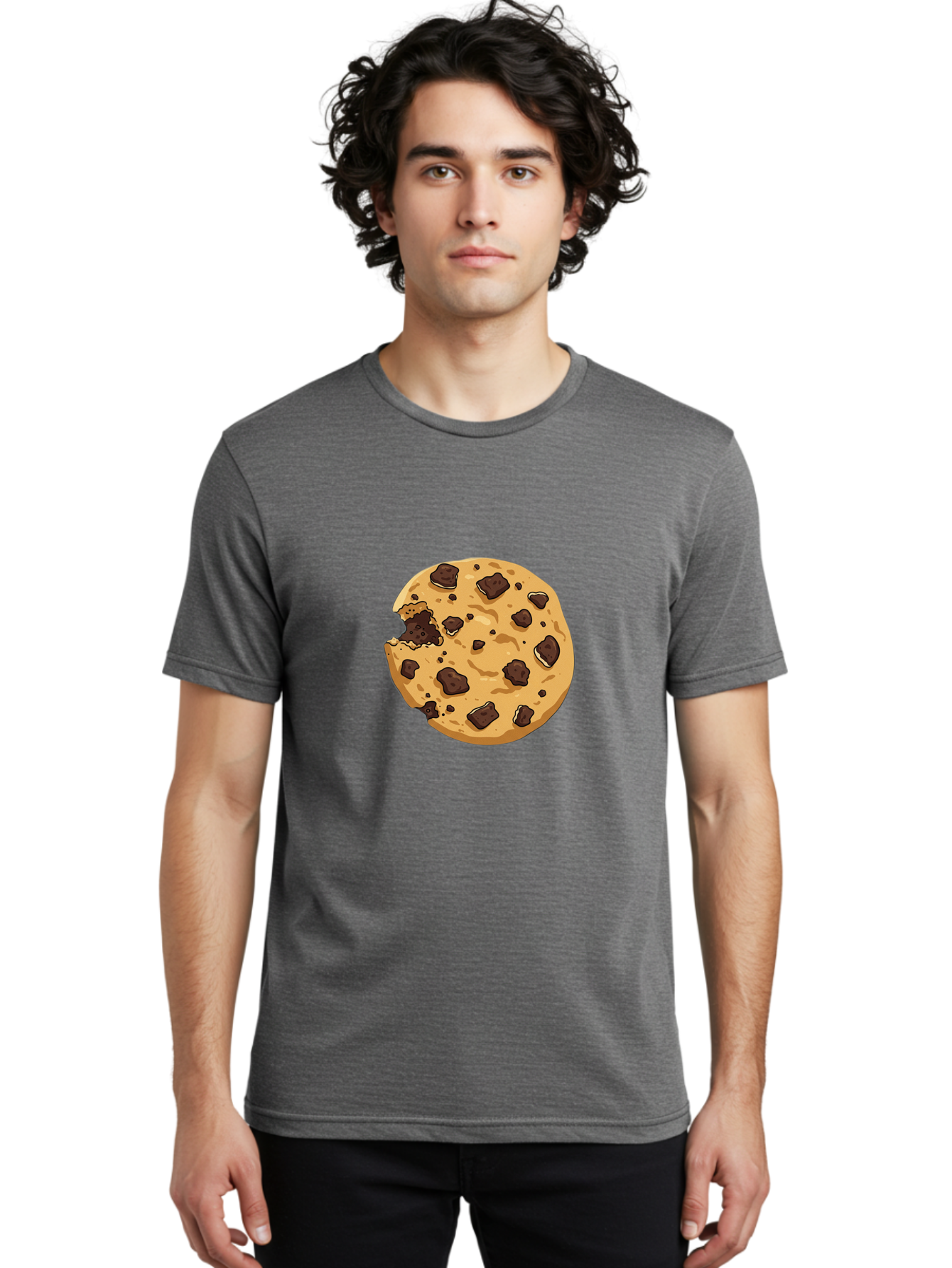 Chocolate-Chip-Cookie-Bite Men'S Graphic Tee, 100% Cotton, Comfortable Casual Summer Wear, Machine Washable, Vintage Camera, Old Camera, Antique Camera, Black Camera, Classic Photography, Photography Equipment, Nostalgic Device, Film Camera, Bam026