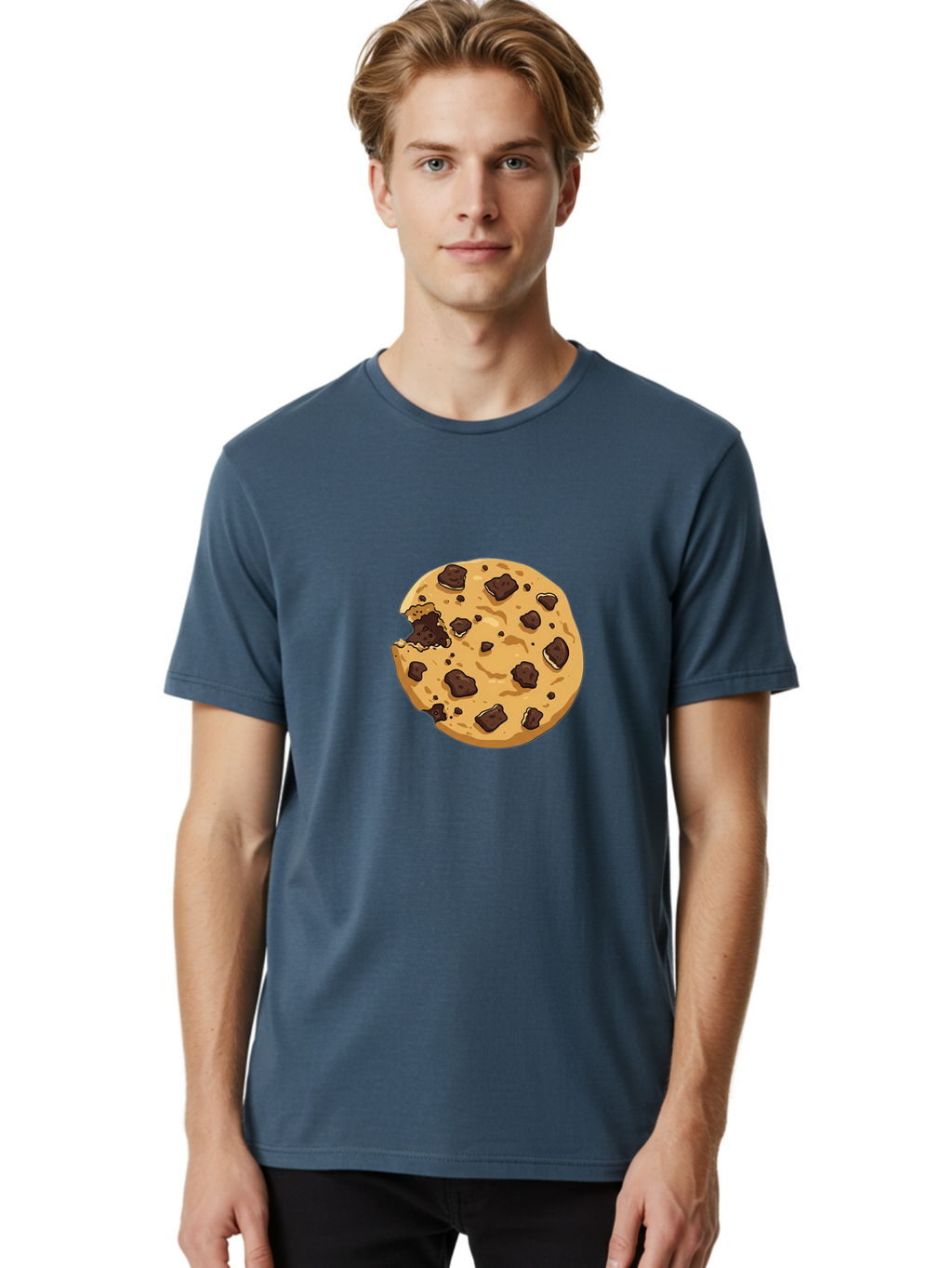 Chocolate-Chip-Cookie-Bite Men'S Graphic Tee, 100% Cotton, Comfortable Casual Summer Wear, Machine Washable, Vintage Camera, Old Camera, Antique Camera, Black Camera, Classic Photography, Photography Equipment, Nostalgic Device, Film Camera, Bam026