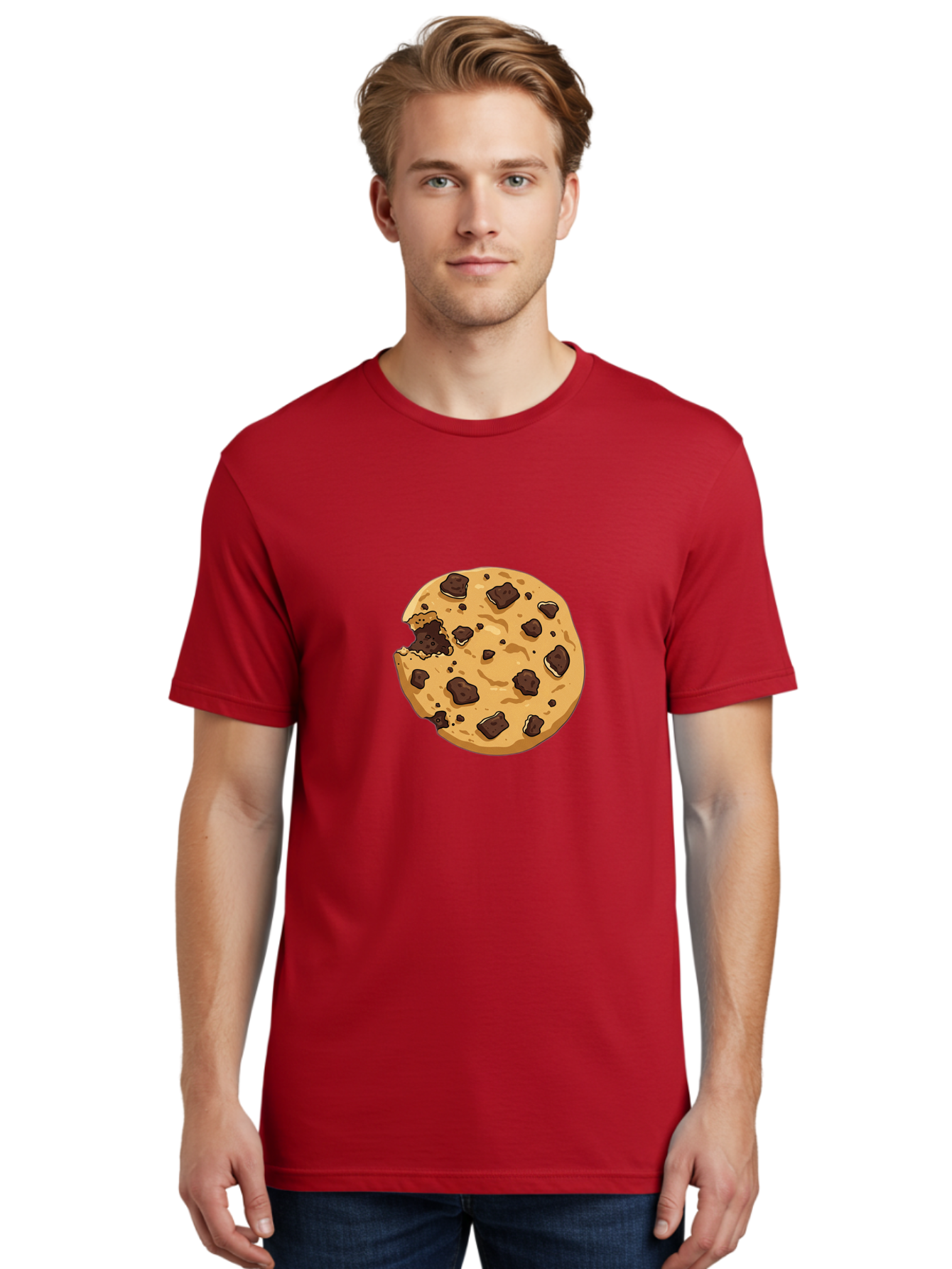 Chocolate-Chip-Cookie-Bite Men'S Graphic Tee, 100% Cotton, Comfortable Casual Summer Wear, Machine Washable, Vintage Camera, Old Camera, Antique Camera, Black Camera, Classic Photography, Photography Equipment, Nostalgic Device, Film Camera, Bam026