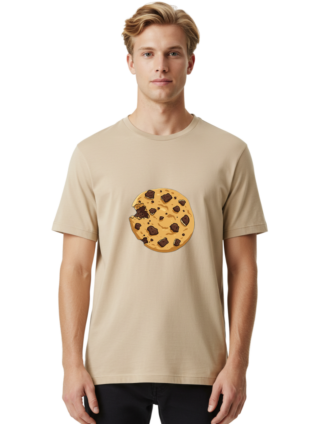 Chocolate-Chip-Cookie-Bite Men'S Graphic Tee, 100% Cotton, Comfortable Casual Summer Wear, Machine Washable, Vintage Camera, Old Camera, Antique Camera, Black Camera, Classic Photography, Photography Equipment, Nostalgic Device, Film Camera, Bam026