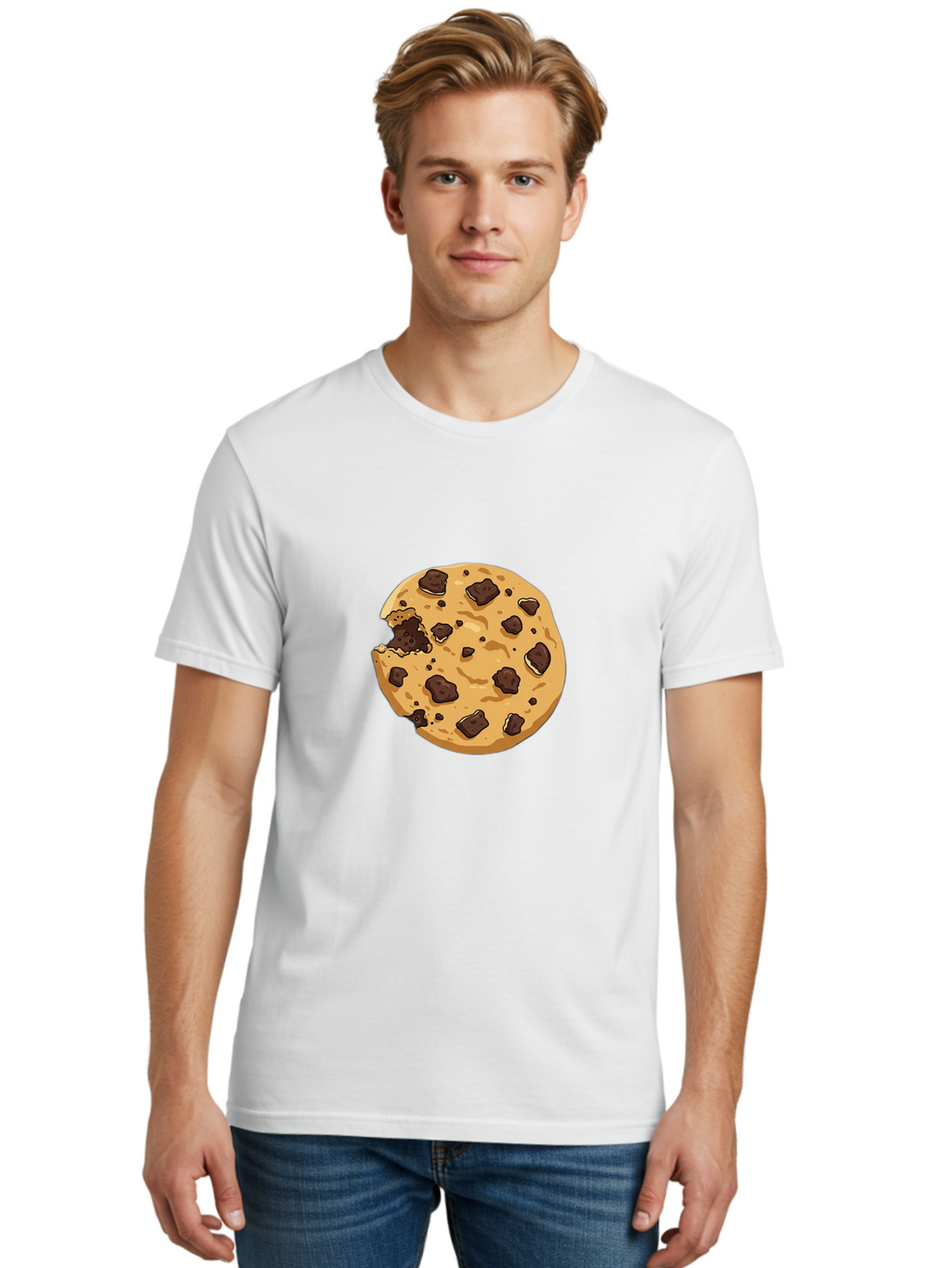 Chocolate-Chip-Cookie-Bite Men'S Graphic Tee, 100% Cotton, Comfortable Casual Summer Wear, Machine Washable, Vintage Camera, Old Camera, Antique Camera, Black Camera, Classic Photography, Photography Equipment, Nostalgic Device, Film Camera, Bam026