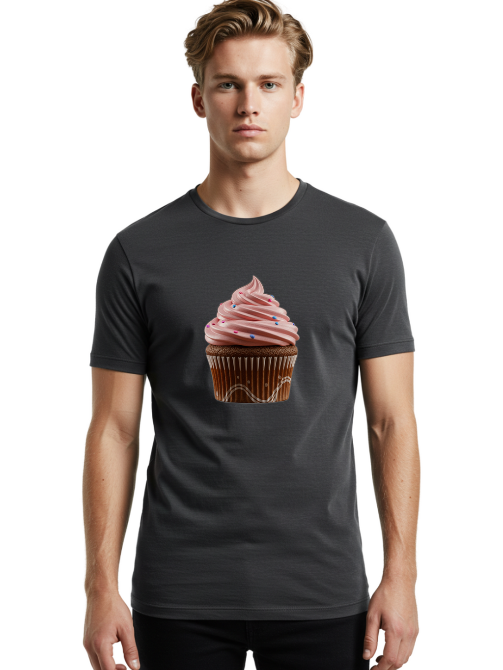 Chocolate-Cupcake Men'S Graphic Tee, 100% Cotton, Comfortable Casual Summer Wear, Machine Washable, Vintage Camera, Old Camera, Antique Camera, Black Camera, Classic Photography, Photography Equipment, Nostalgic Device, Film Camera, Camera Art Bam027