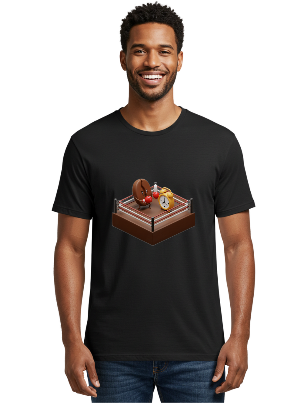 Chocolate-Donut-In-Boxing-Ring Men'S Graphic Tee, 100% Cotton, Comfortable Casual Summer Wear, Machine Washable, Vintage Camera, Old Camera, Antique Camera, Black Camera, Classic Photography, Photography Equipment, Nostalgic Device, Bam029
