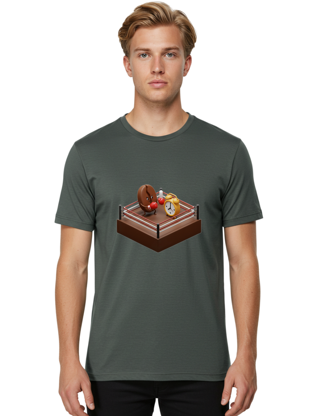 Chocolate-Donut-In-Boxing-Ring Men'S Graphic Tee, 100% Cotton, Comfortable Casual Summer Wear, Machine Washable, Vintage Camera, Old Camera, Antique Camera, Black Camera, Classic Photography, Photography Equipment, Nostalgic Device, Bam029