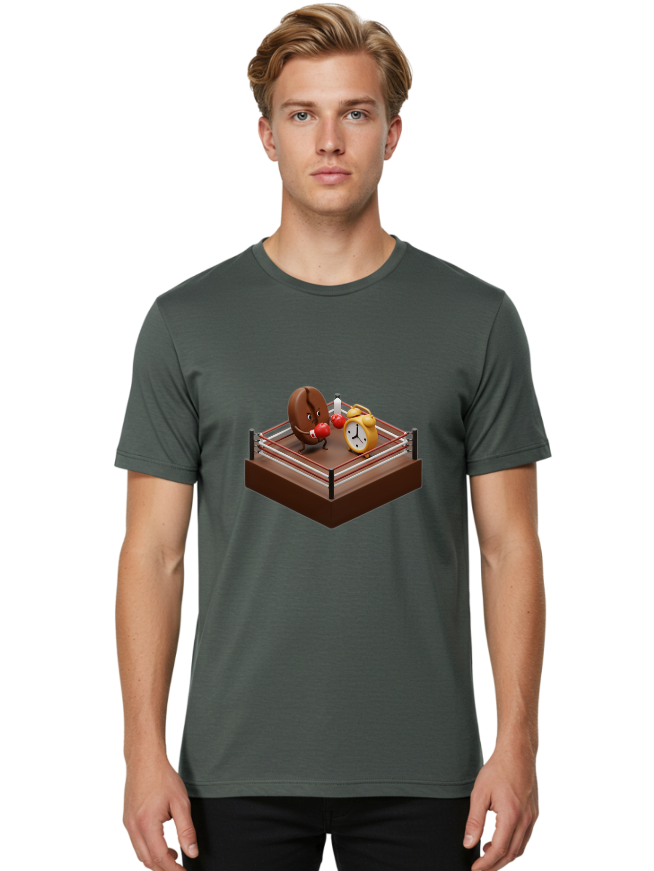 Chocolate-Donut-In-Boxing-Ring Men'S Graphic Tee, 100% Cotton, Comfortable Casual Summer Wear, Machine Washable, Vintage Camera, Old Camera, Antique Camera, Black Camera, Classic Photography, Photography Equipment, Nostalgic Device, Bam029
