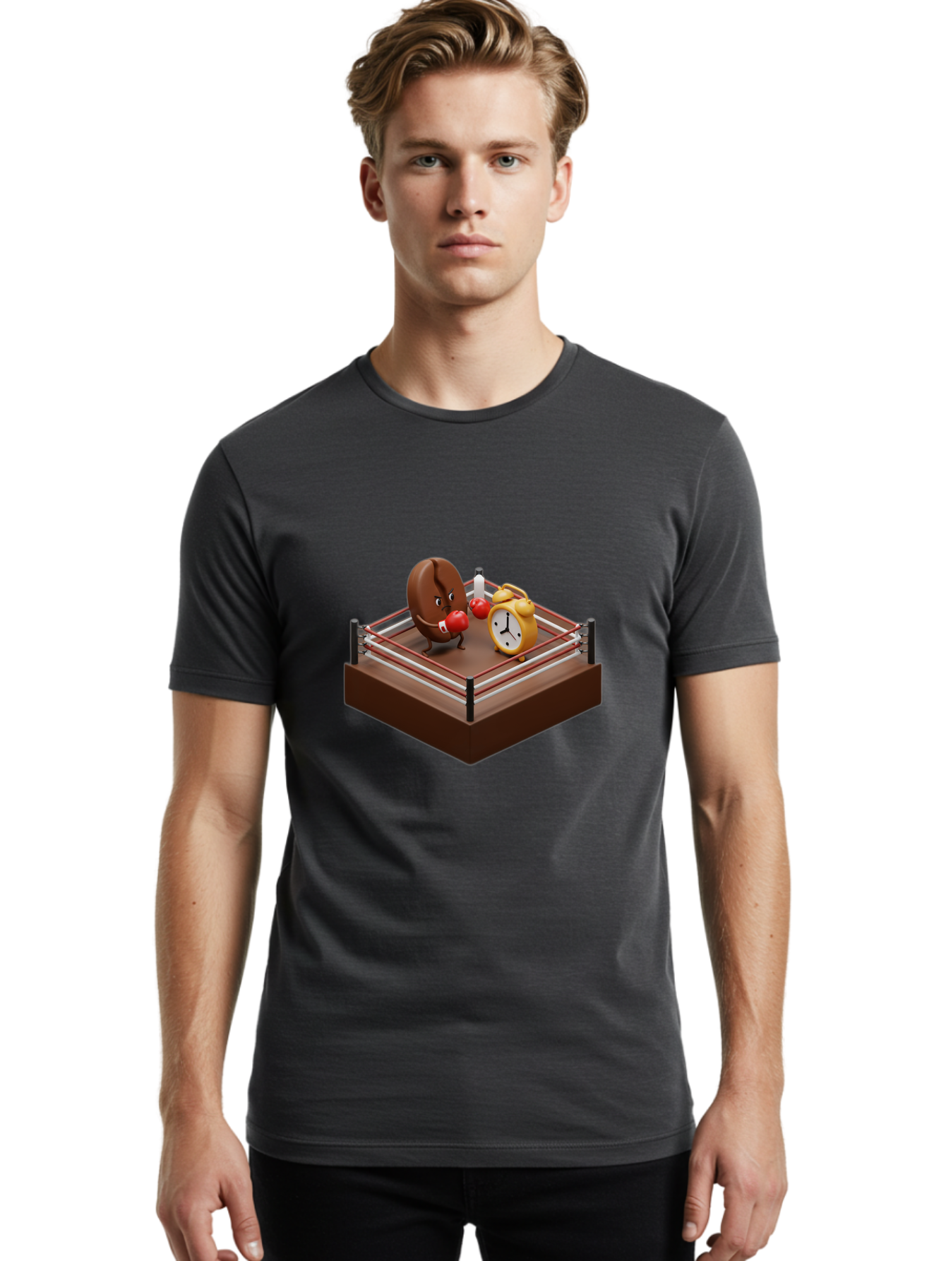 Chocolate-Donut-In-Boxing-Ring Men'S Graphic Tee, 100% Cotton, Comfortable Casual Summer Wear, Machine Washable, Vintage Camera, Old Camera, Antique Camera, Black Camera, Classic Photography, Photography Equipment, Nostalgic Device, Bam029
