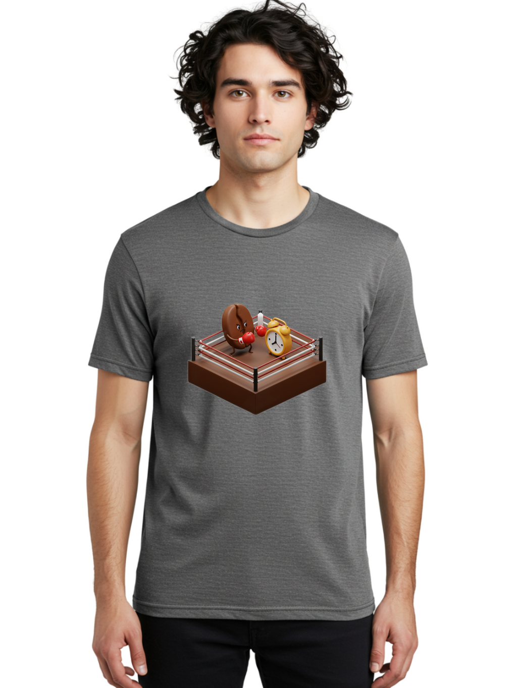 Chocolate-Donut-In-Boxing-Ring Men'S Graphic Tee, 100% Cotton, Comfortable Casual Summer Wear, Machine Washable, Vintage Camera, Old Camera, Antique Camera, Black Camera, Classic Photography, Photography Equipment, Nostalgic Device, Bam029