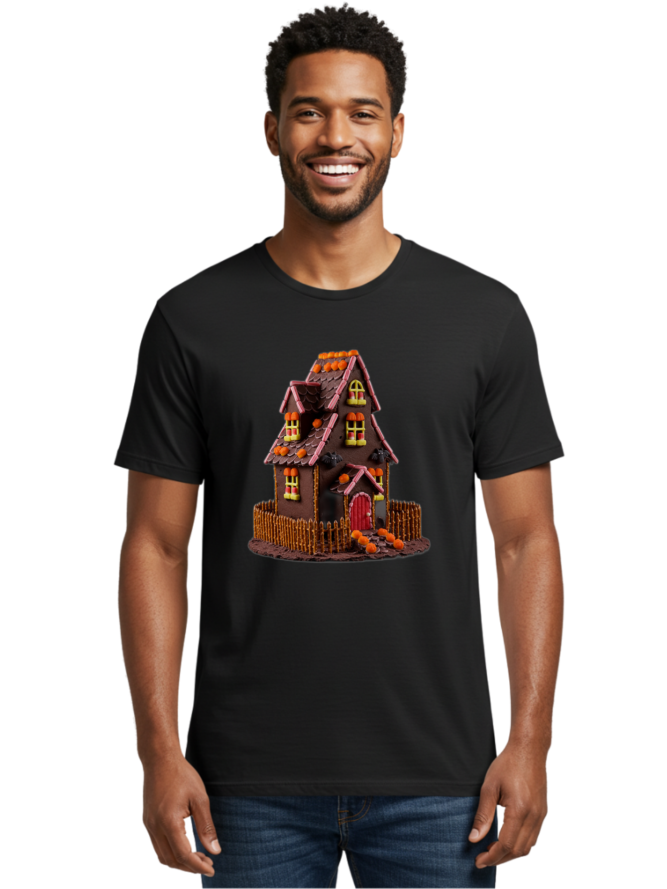 Chocolate-Gingerbread-House Men'S Graphic Tee, 100% Cotton, Comfortable Casual Summer Wear, Machine Washable, Vintage Camera, Old Camera, Antique Camera, Black Camera, Classic Photography, Photography Equipment, Nostalgic Device, Film Camera, Bam030