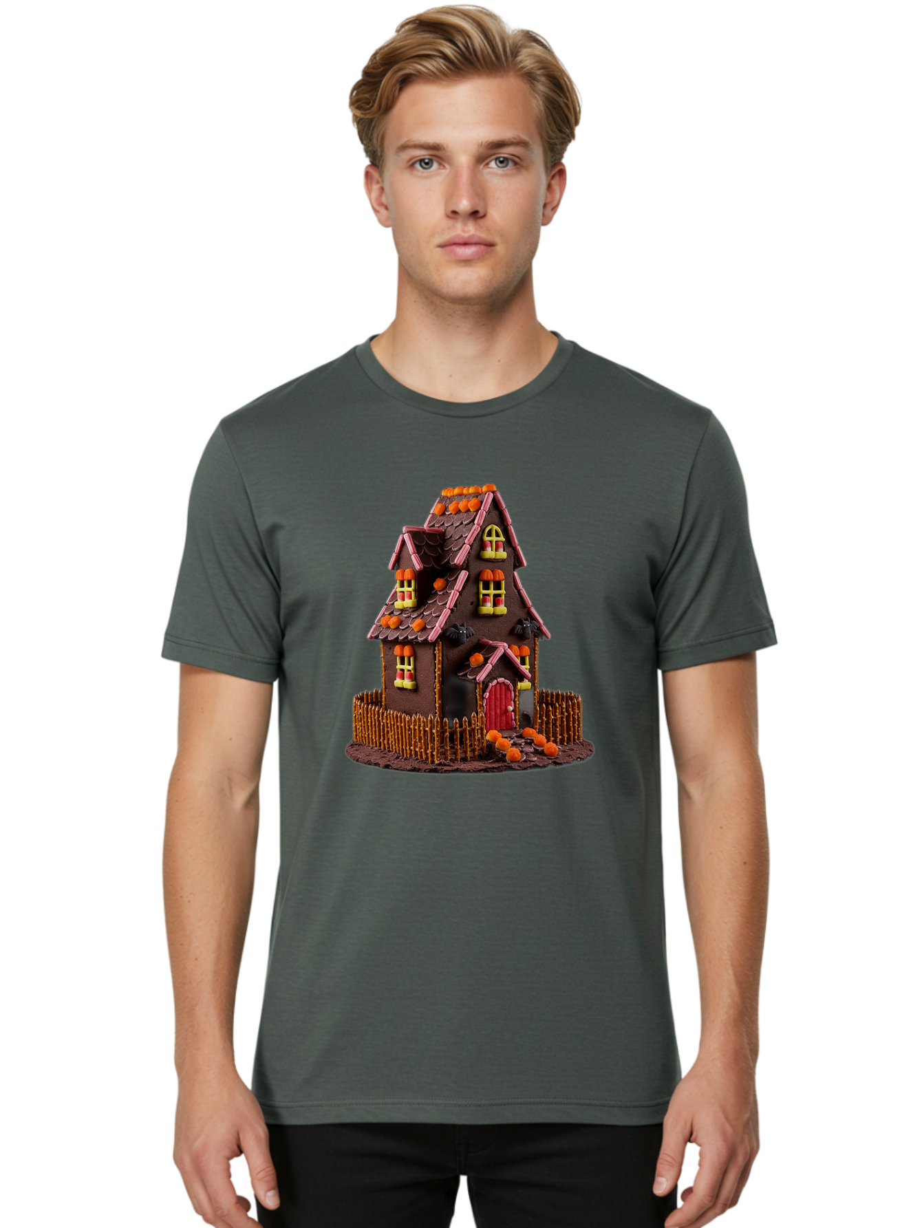 Chocolate-Gingerbread-House Men'S Graphic Tee, 100% Cotton, Comfortable Casual Summer Wear, Machine Washable, Vintage Camera, Old Camera, Antique Camera, Black Camera, Classic Photography, Photography Equipment, Nostalgic Device, Film Camera, Bam030