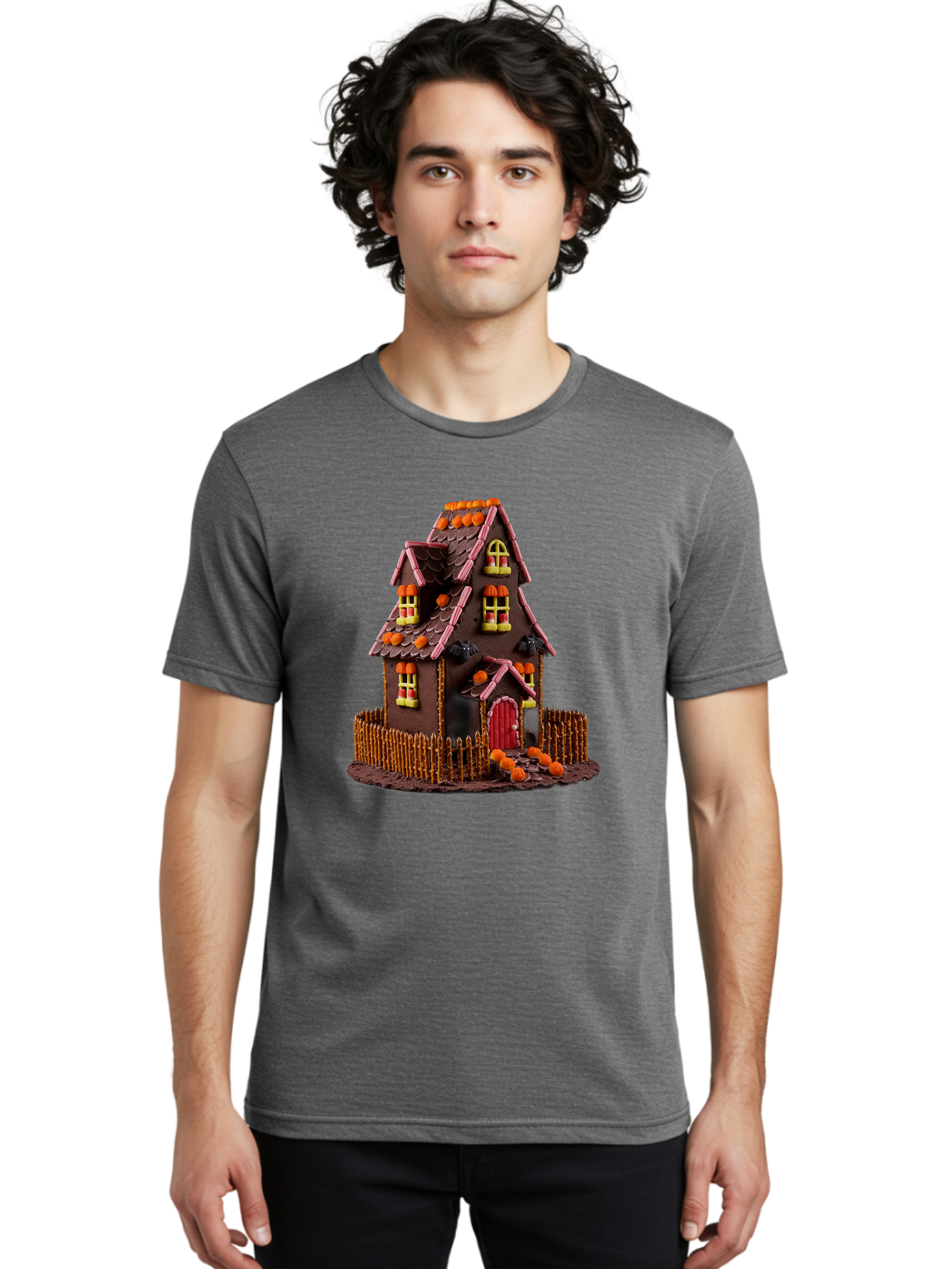 Chocolate-Gingerbread-House Men'S Graphic Tee, 100% Cotton, Comfortable Casual Summer Wear, Machine Washable, Vintage Camera, Old Camera, Antique Camera, Black Camera, Classic Photography, Photography Equipment, Nostalgic Device, Film Camera, Bam030