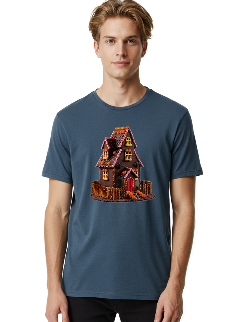 Chocolate-Gingerbread-House Men'S Graphic Tee, 100% Cotton, Comfortable Casual Summer Wear, Machine Washable, Vintage Camera, Old Camera, Antique Camera, Black Camera, Classic Photography, Photography Equipment, Nostalgic Device, Film Camera, Bam030