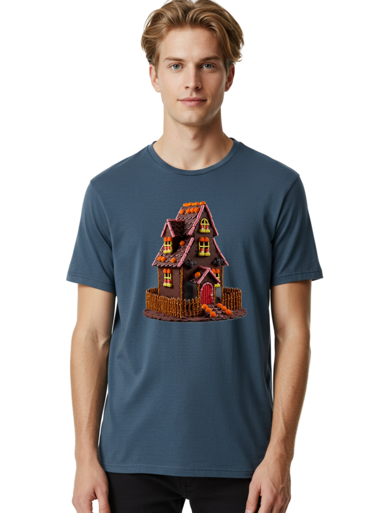 Chocolate-Gingerbread-House Men'S Graphic Tee, 100% Cotton, Comfortable Casual Summer Wear, Machine Washable, Vintage Camera, Old Camera, Antique Camera, Black Camera, Classic Photography, Photography Equipment, Nostalgic Device, Film Camera, Bam030