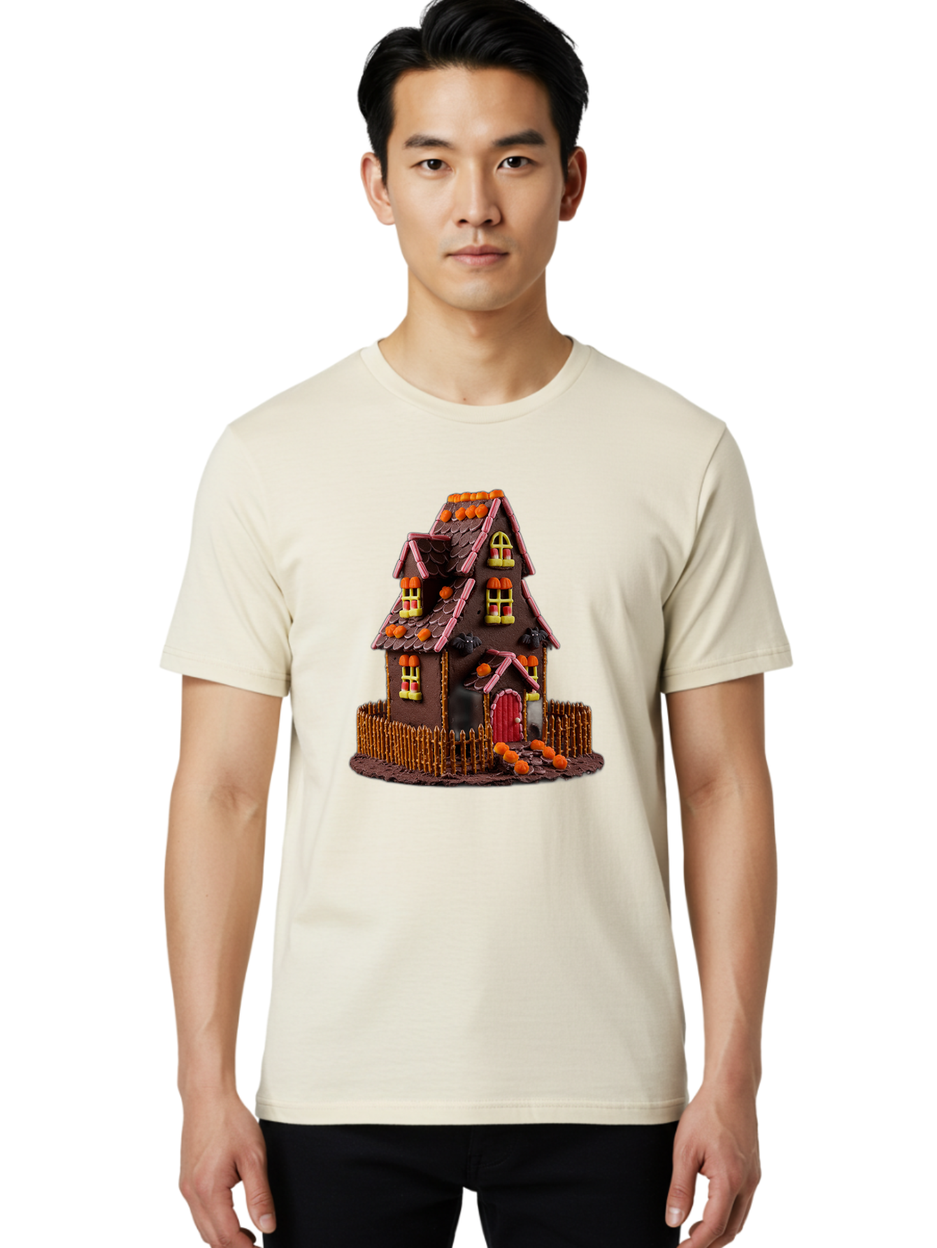 Chocolate-Gingerbread-House Men'S Graphic Tee, 100% Cotton, Comfortable Casual Summer Wear, Machine Washable, Vintage Camera, Old Camera, Antique Camera, Black Camera, Classic Photography, Photography Equipment, Nostalgic Device, Film Camera, Bam030