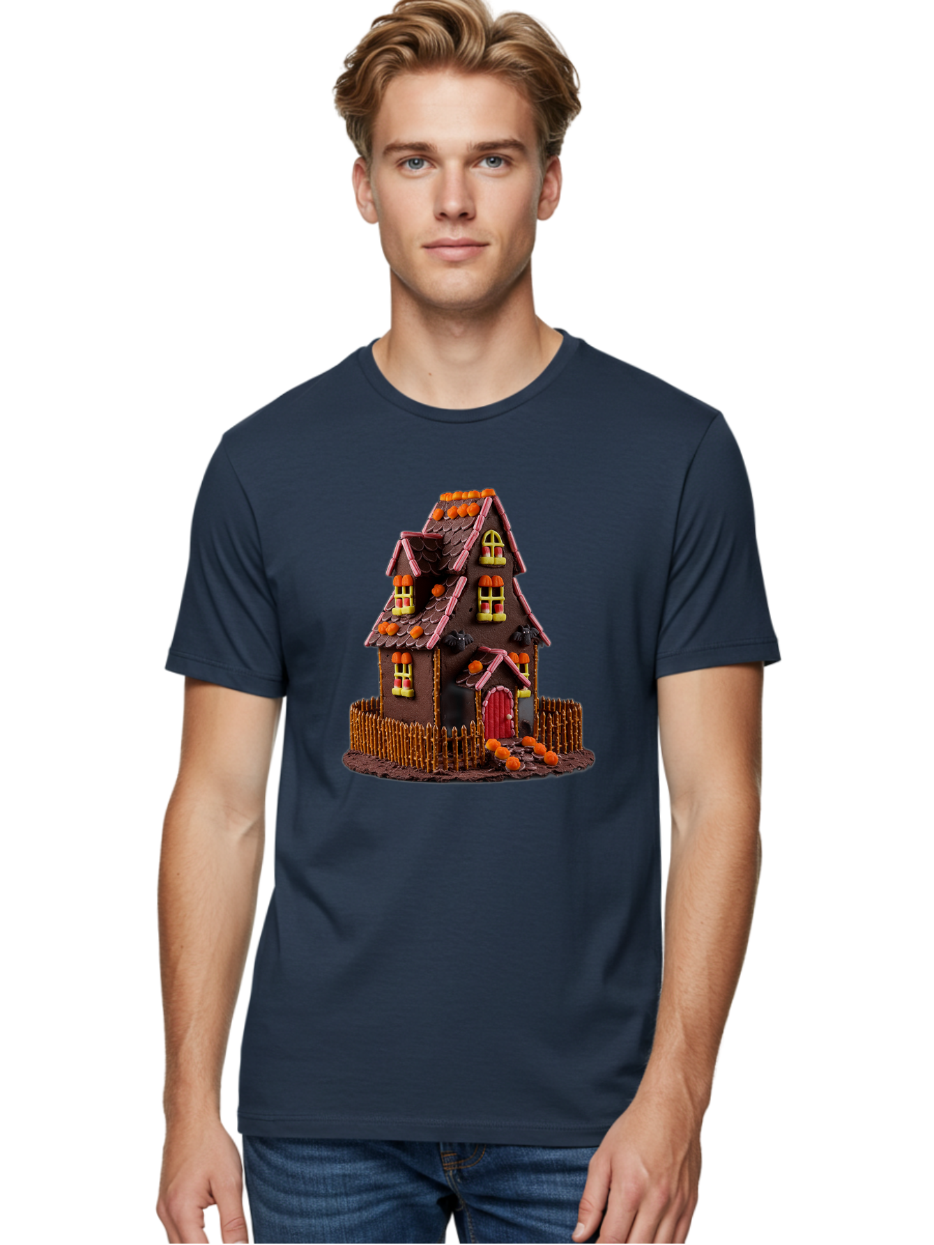 Chocolate-Gingerbread-House Men'S Graphic Tee, 100% Cotton, Comfortable Casual Summer Wear, Machine Washable, Vintage Camera, Old Camera, Antique Camera, Black Camera, Classic Photography, Photography Equipment, Nostalgic Device, Film Camera, Bam030