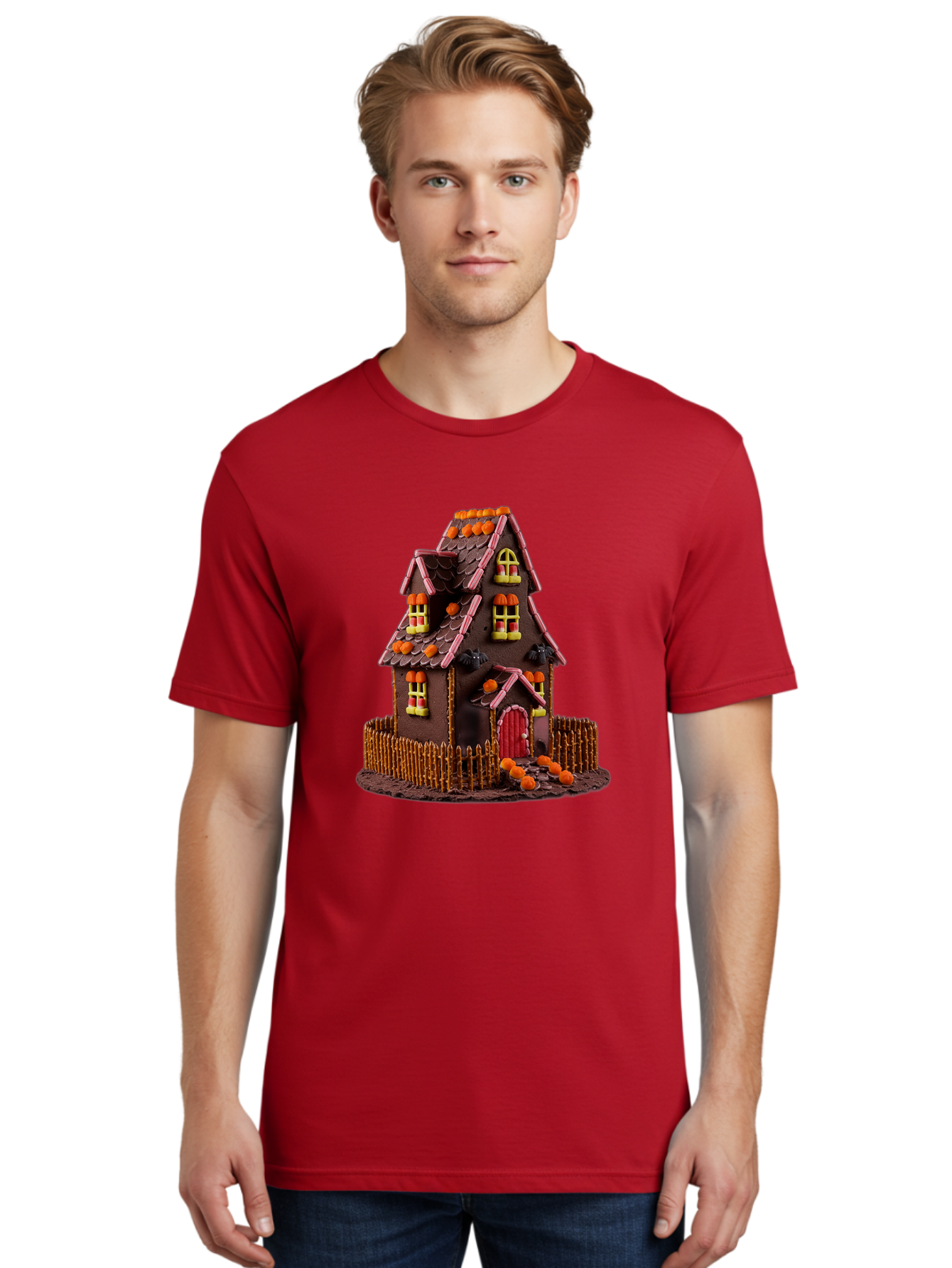 Chocolate-Gingerbread-House Men'S Graphic Tee, 100% Cotton, Comfortable Casual Summer Wear, Machine Washable, Vintage Camera, Old Camera, Antique Camera, Black Camera, Classic Photography, Photography Equipment, Nostalgic Device, Film Camera, Bam030