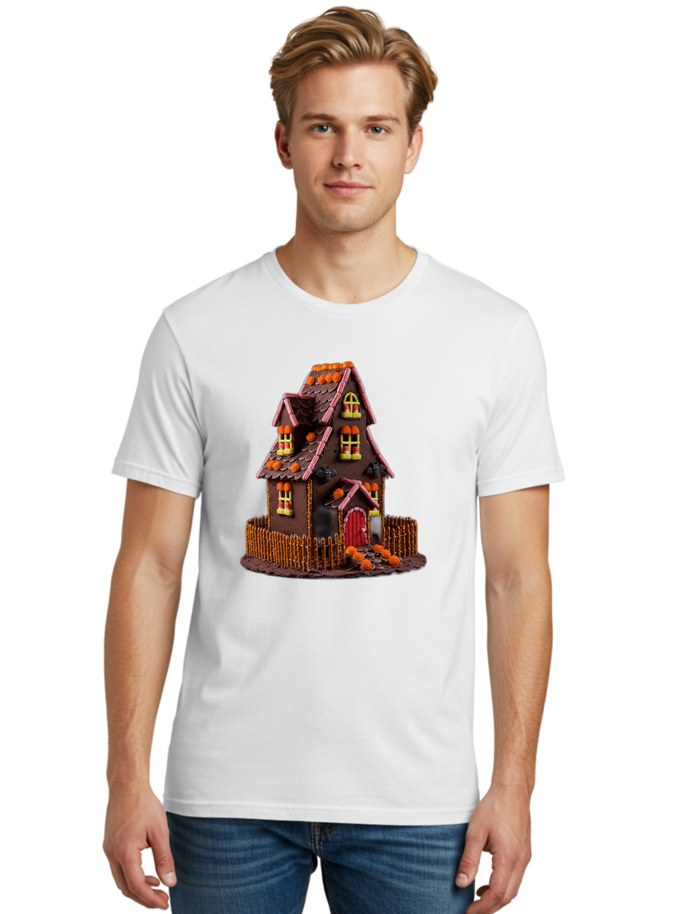 Chocolate-Gingerbread-House Men'S Graphic Tee, 100% Cotton, Comfortable Casual Summer Wear, Machine Washable, Vintage Camera, Old Camera, Antique Camera, Black Camera, Classic Photography, Photography Equipment, Nostalgic Device, Film Camera, Bam030