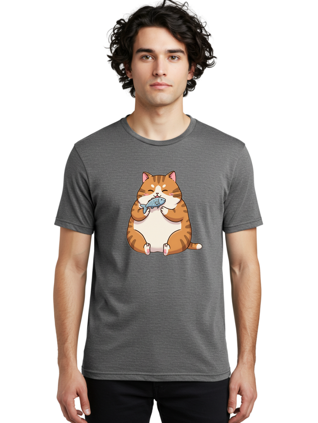 Chubby-Cat-Eating-Fish Men'S Graphic Tee, 100% Cotton, Comfortable Casual Summer Wear, Machine Washable, Vintage Camera, Old Camera, Antique Camera, Black Camera, Classic Photography, Photography Equipment, Nostalgic Device, Film Camera, Bam034