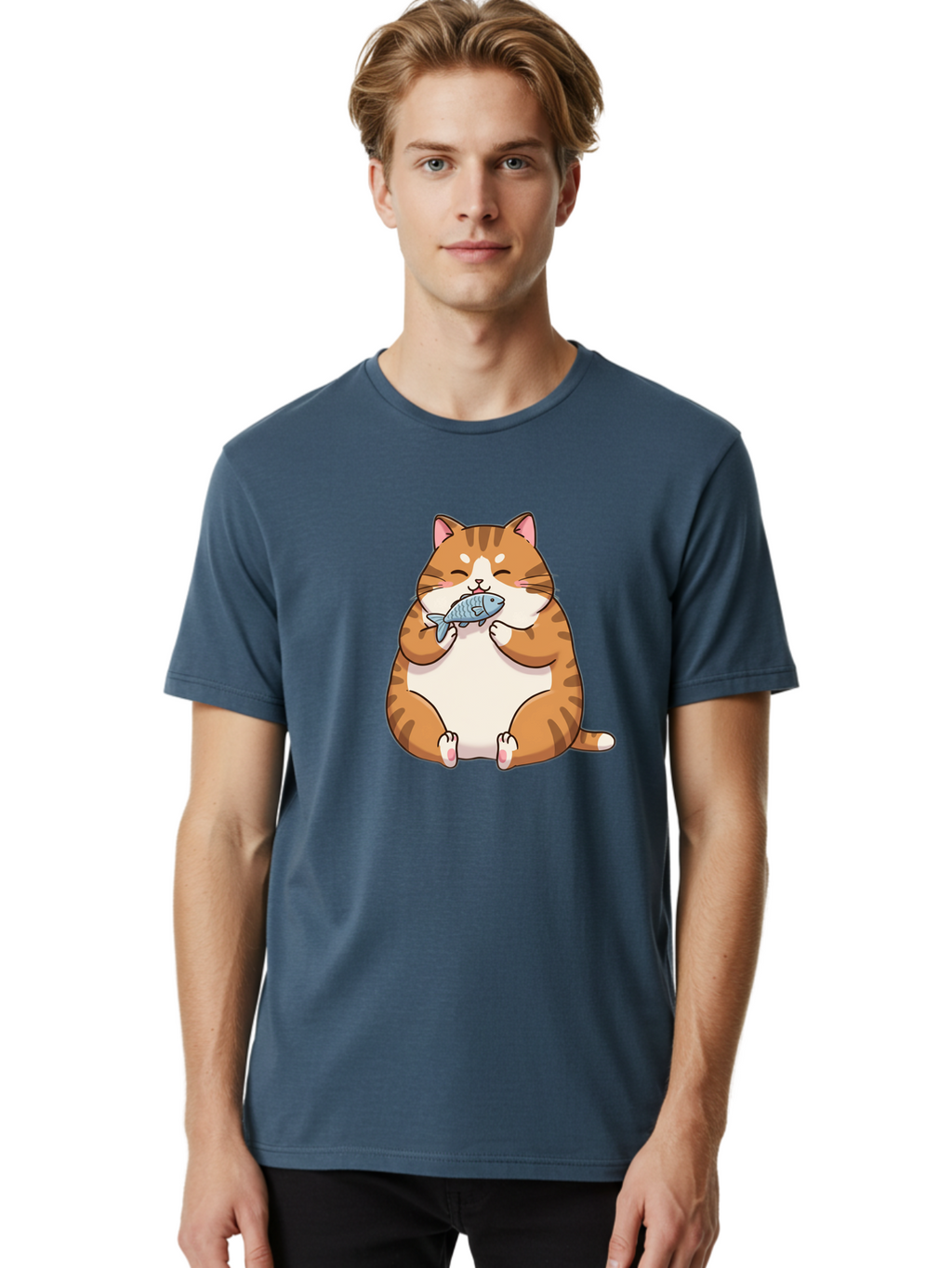 Chubby-Cat-Eating-Fish Men'S Graphic Tee, 100% Cotton, Comfortable Casual Summer Wear, Machine Washable, Vintage Camera, Old Camera, Antique Camera, Black Camera, Classic Photography, Photography Equipment, Nostalgic Device, Film Camera, Bam034