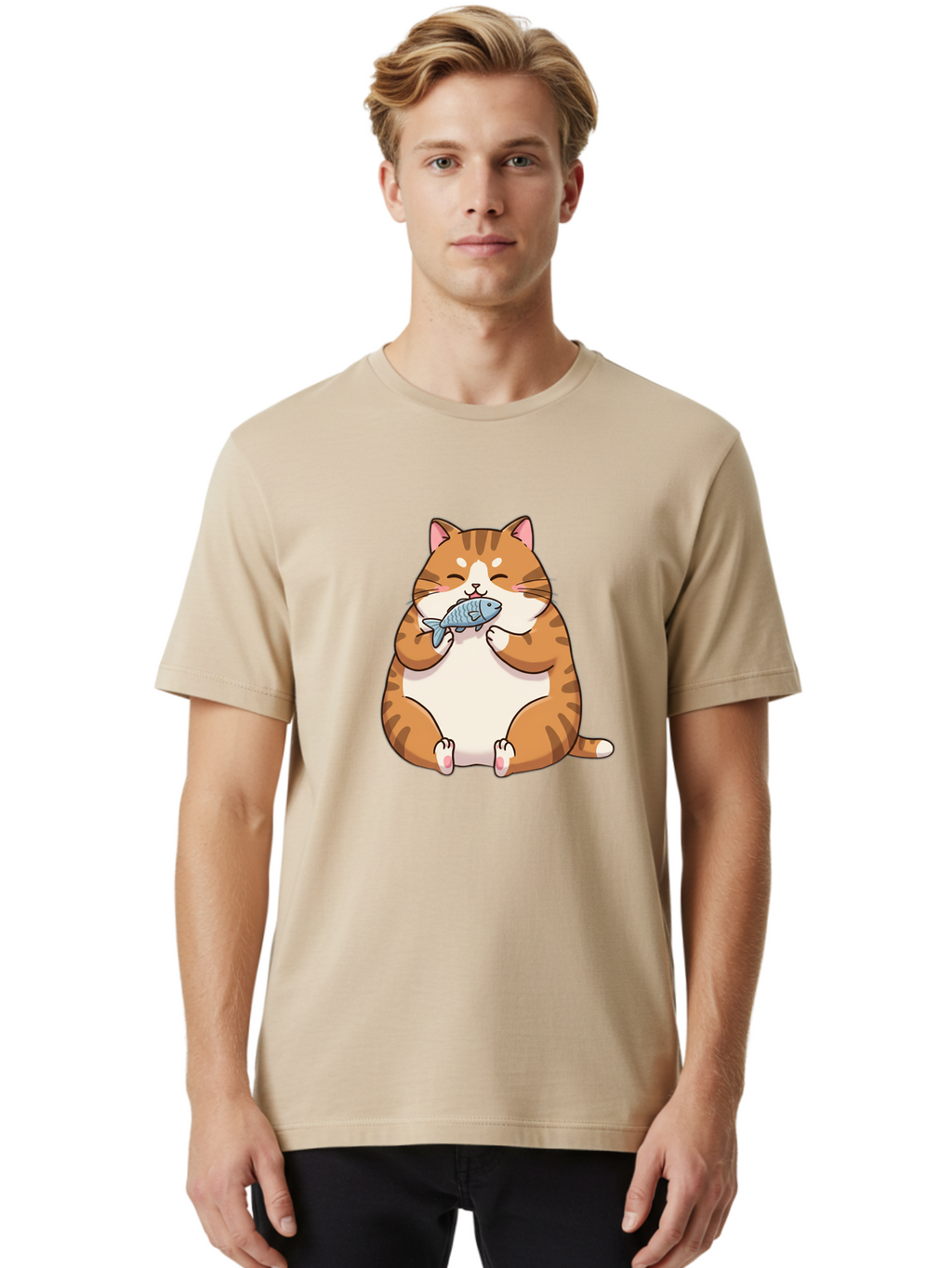 Chubby-Cat-Eating-Fish Men'S Graphic Tee, 100% Cotton, Comfortable Casual Summer Wear, Machine Washable, Vintage Camera, Old Camera, Antique Camera, Black Camera, Classic Photography, Photography Equipment, Nostalgic Device, Film Camera, Bam034