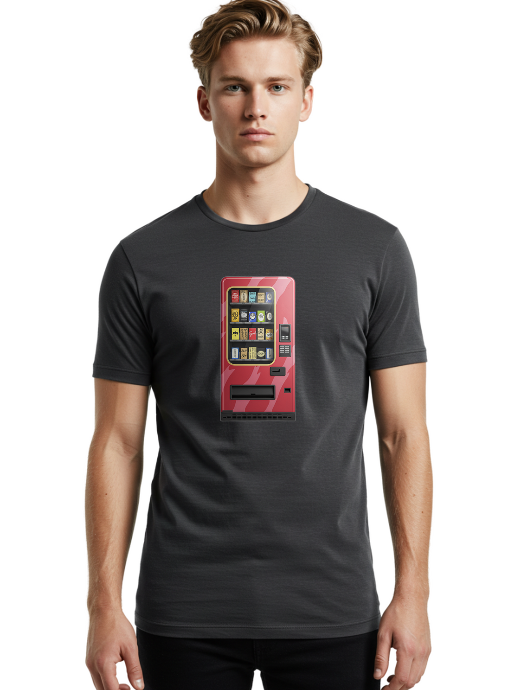 Cigarette-Vending-Machine Men'S Graphic Tee, 100% Cotton, Comfortable Casual Summer Wear, Machine Washable, Vintage Camera, Old Camera, Antique Camera, Black Camera, Classic Photography, Photography Equipment, Nostalgic Device, Film Camera, Bam035
