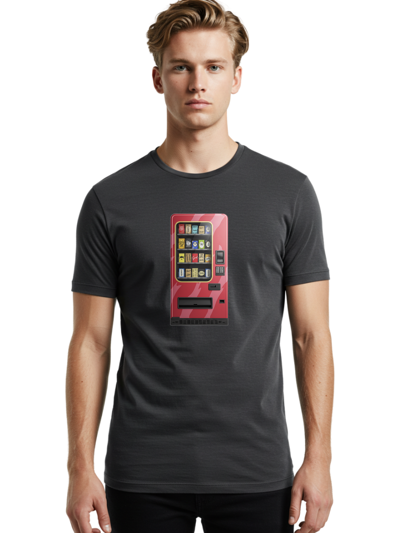 Cigarette-Vending-Machine Men'S Graphic Tee, 100% Cotton, Comfortable Casual Summer Wear, Machine Washable, Vintage Camera, Old Camera, Antique Camera, Black Camera, Classic Photography, Photography Equipment, Nostalgic Device, Film Camera, Bam035