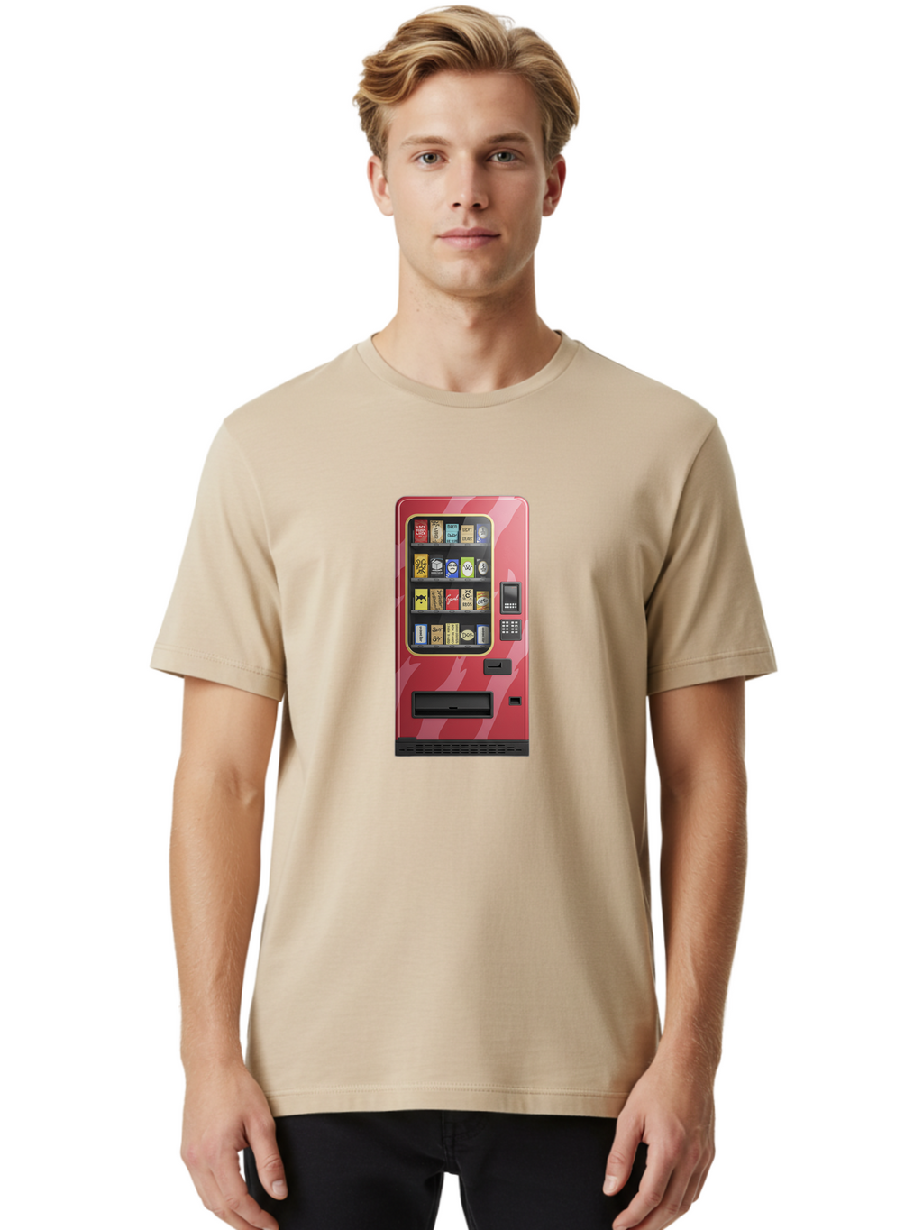 Cigarette-Vending-Machine Men'S Graphic Tee, 100% Cotton, Comfortable Casual Summer Wear, Machine Washable, Vintage Camera, Old Camera, Antique Camera, Black Camera, Classic Photography, Photography Equipment, Nostalgic Device, Film Camera, Bam035
